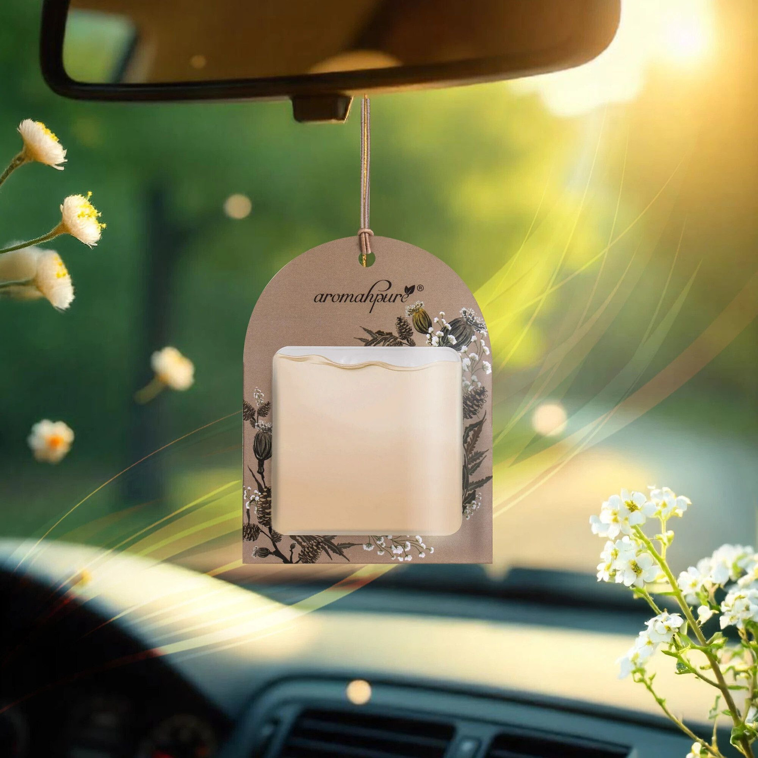 Image of Aromahpure Musk Car Freshener Diffuser Gel Wink Hanging Perfume|Pack of 3| Long-Lasting Up to 30 Days