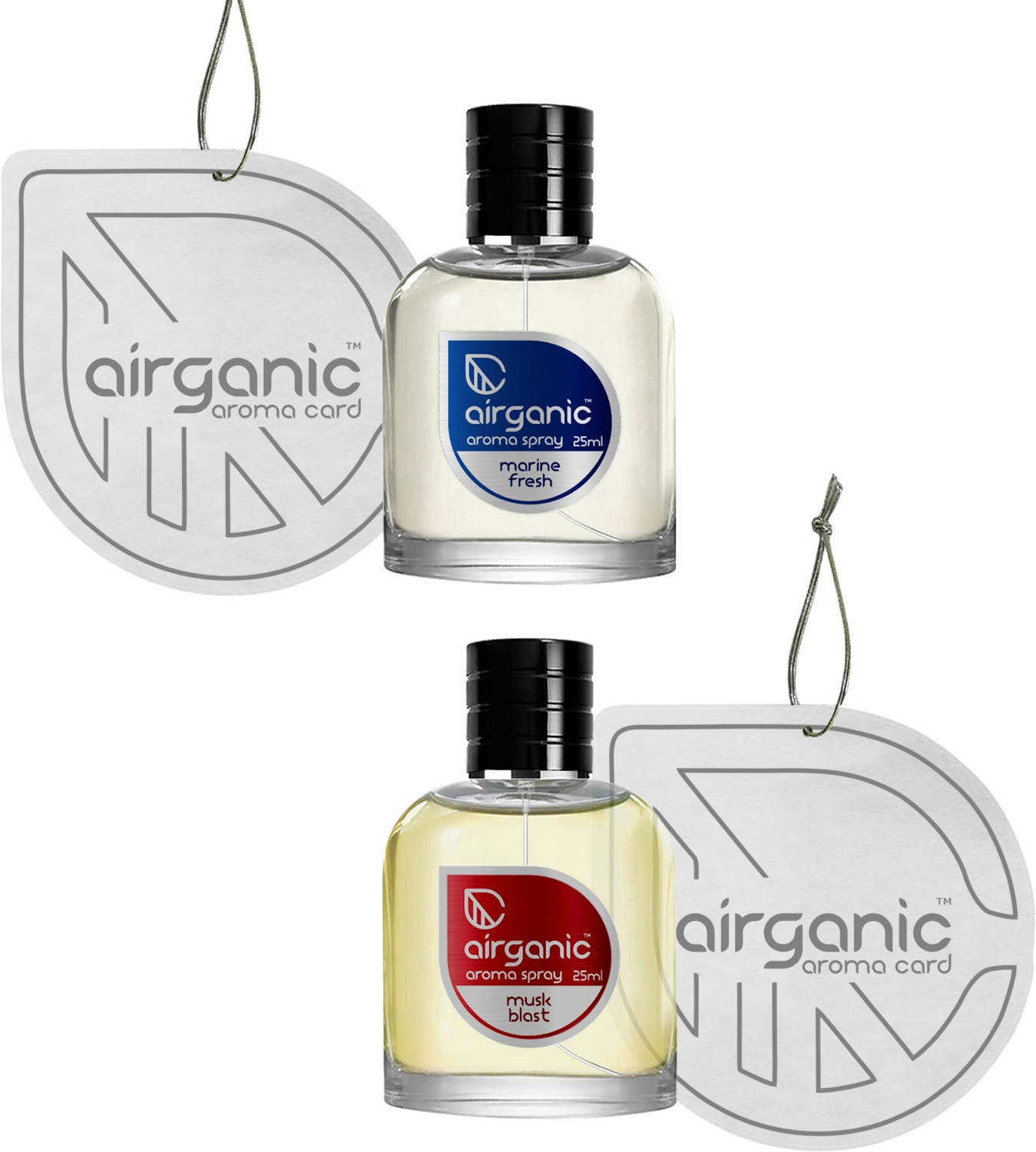 Image of Airganic Aroma Fine Spray Combo Offer - Marine Fresh & Musk Blast Car Freshener Spray Aroma Fine Spray Combo Offer - Marine Fresh & Musk Blast