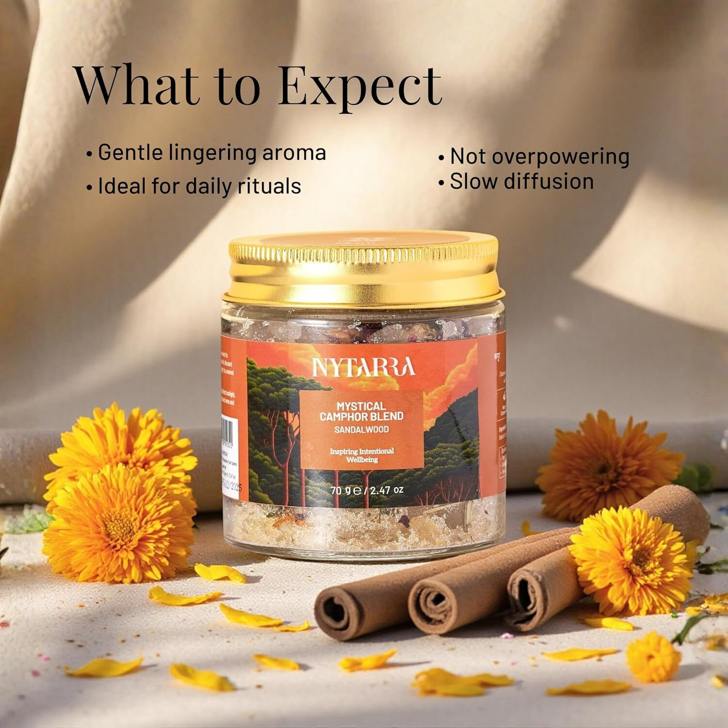 Image of NYTARRA Sandalwood Diffuser Sandalwood Mystical Camphor Blend | Pure Camphor for Diffuser