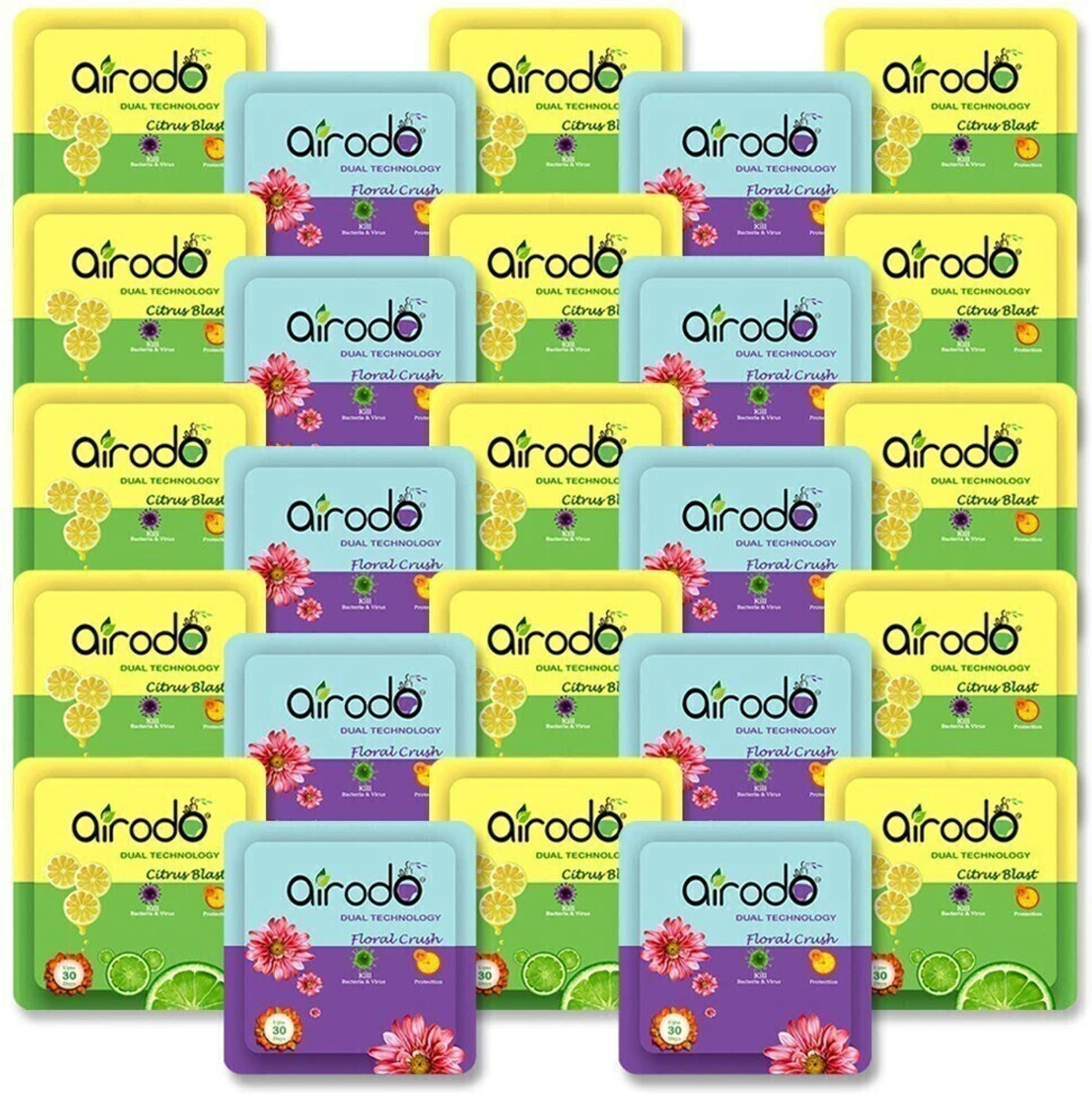 Image of AIRODO Power Pocket Gel Air Freshener | Assorted Mix Scents | Pack of 25 Refill Pocket Gel