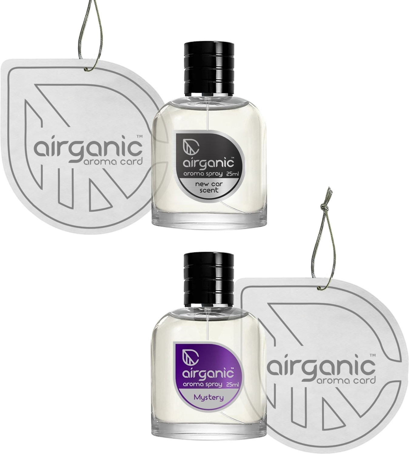 Image of Airganic Fine Spray Combo - New Car Scent & Mystery Fine Spray - 25 ml each Car Freshener Spray Fine Spray Combo - New Car Scent & Mystery Fine Spray - 25 ml each