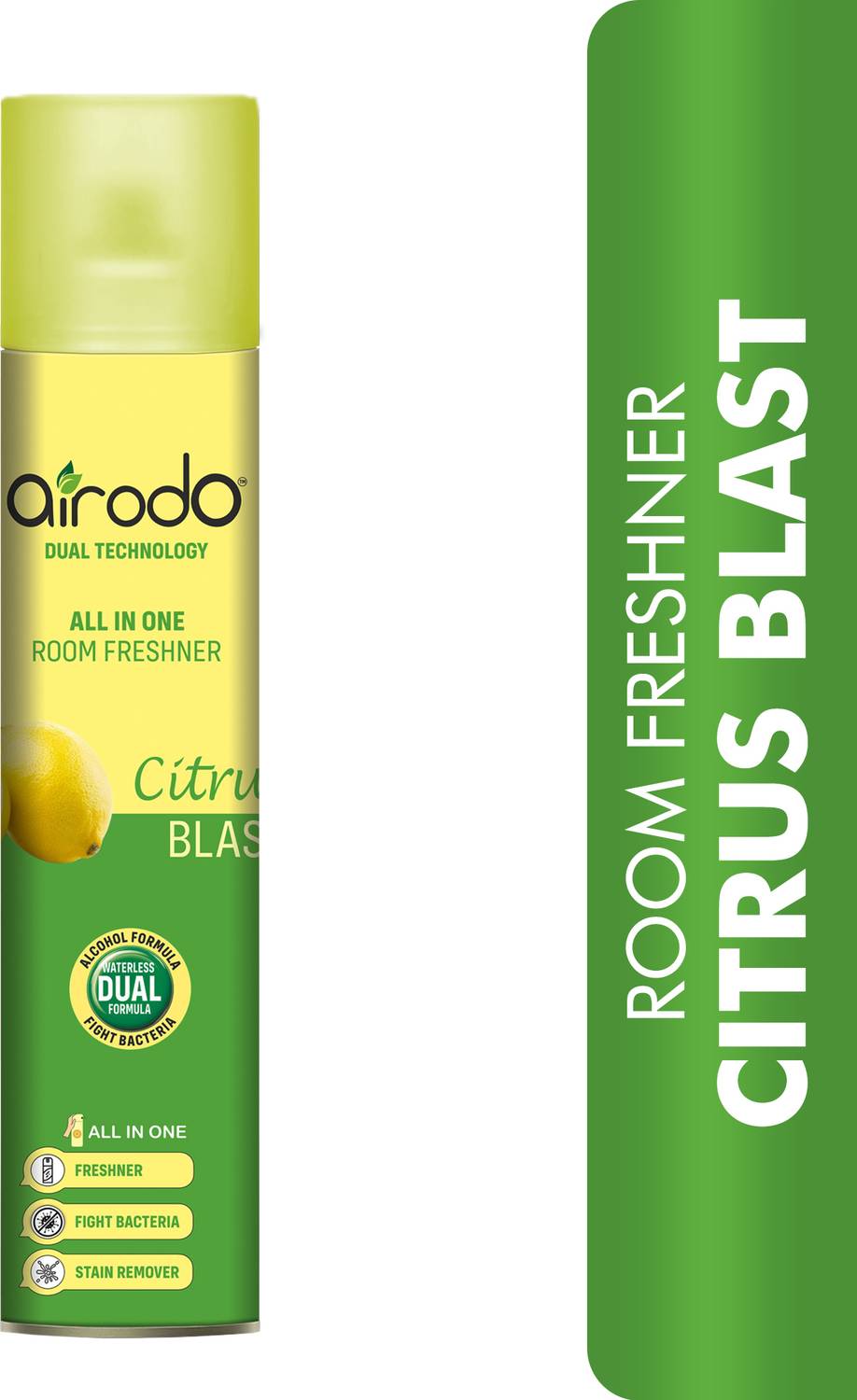 AIRODO Citrus Blast Car Freshener Spray Air/Room Freshener Citrus Blast with Dual Technology, Easy Push and Spray, All in One Room Freshener for Home and Office Last Up to 30 Days
