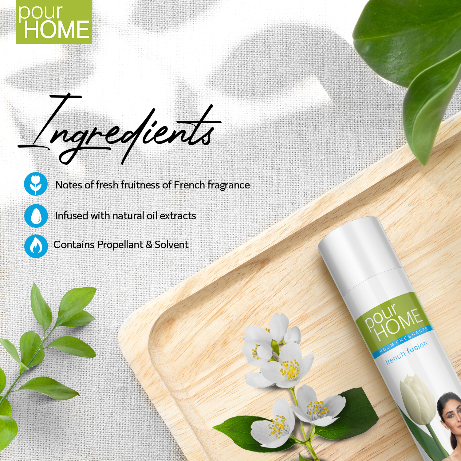 Image of POUR HOME Room Freshener French Fusion 270 Ml (Pack of 2) Spray | Room Freshener | Fusion