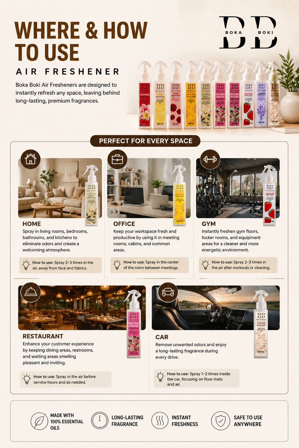 boka boki 4-Pack Air Freshener Spray Combo Pack of 4 - Image 3