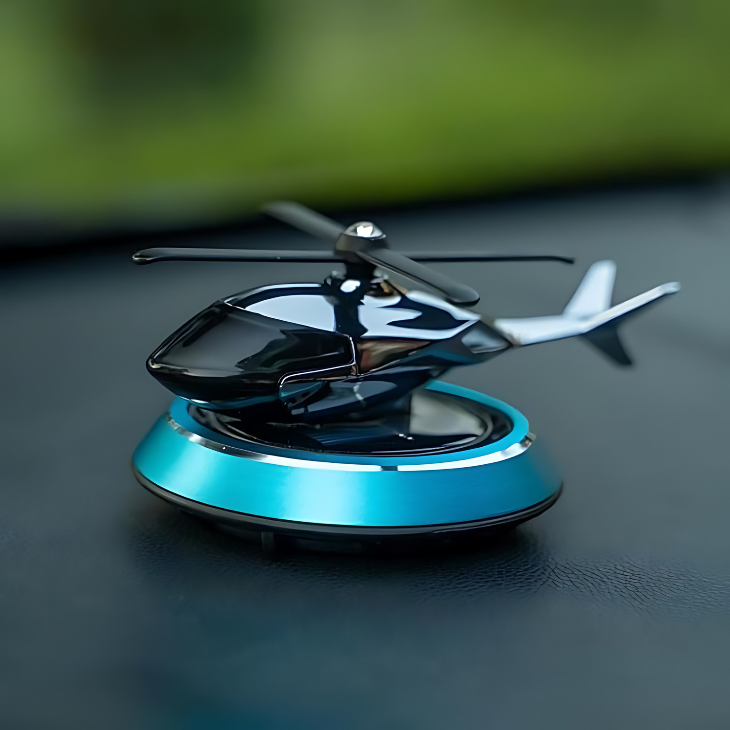 Image of Budwill Helicopter Solar Energy Rotating Aromatherapy Aviation Al Alloy Blue Dream Car Freshener Diffuser Solar Helicopter Car Air Freshner