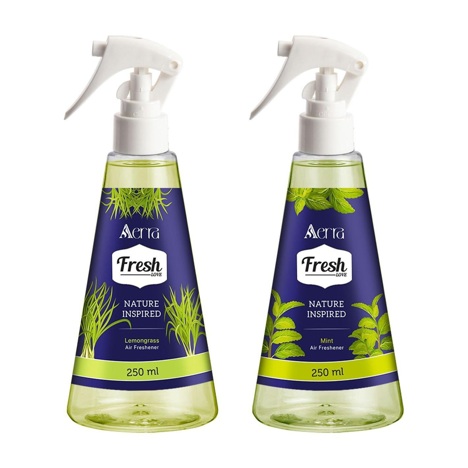 Image of Aerra Lemongrass, Mint Spray Air Freshener Combo | Fresh & Uplifting Scents for Home, Car, Office