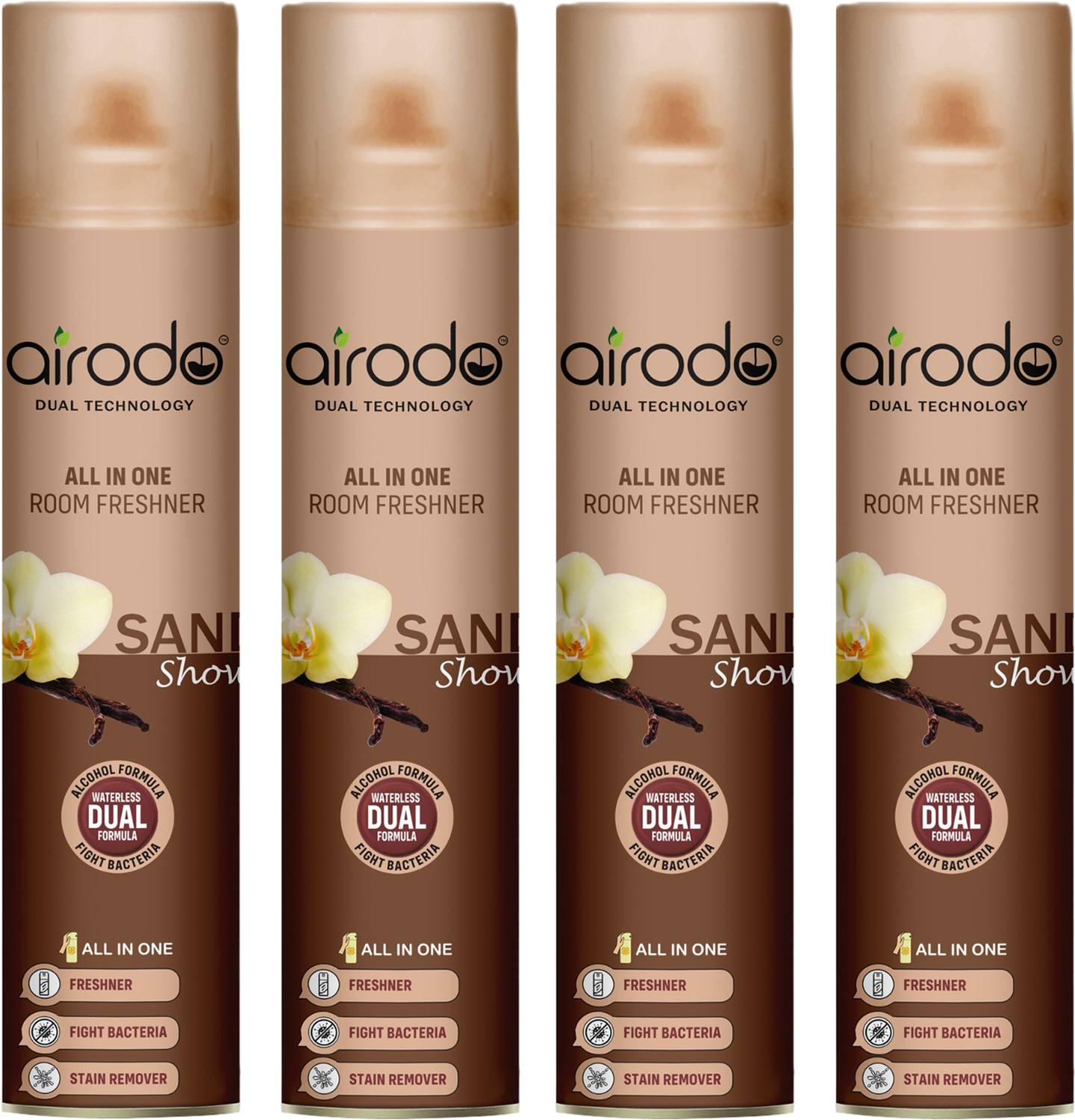 AIRODO Sandle Shower Room Air Freshener Spray |Long-Lasting | Home & Office| Pack of 4 Spray Sandal