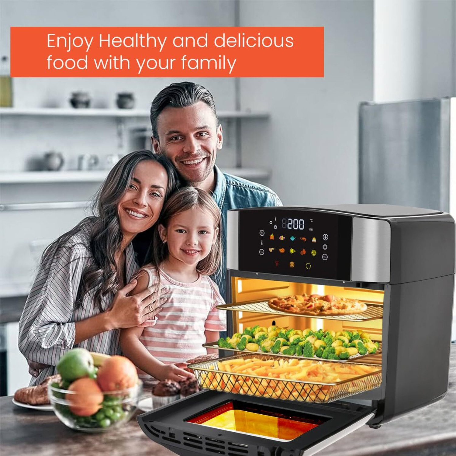 Image of Inalsa Aero Crisp16 Oven,1800W,12-in-1 Functions,Fry,Bake,Grill,Dehydrate,Roast& Reheat Air Fryer