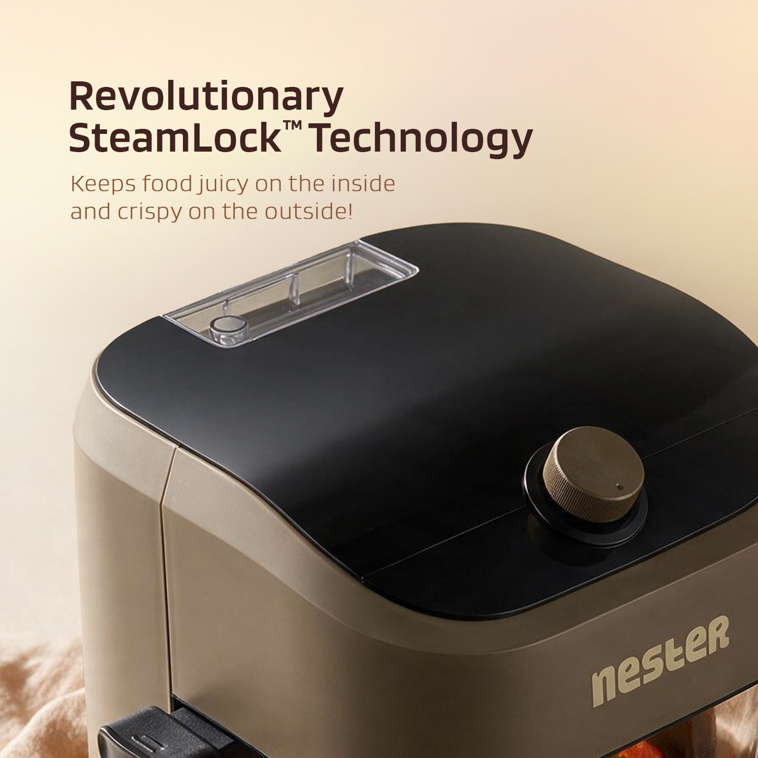 Image of NESTER Homecook 6.2 L with 6.2 mm Borosilicate glass -Dalgona Brown Air Fryer