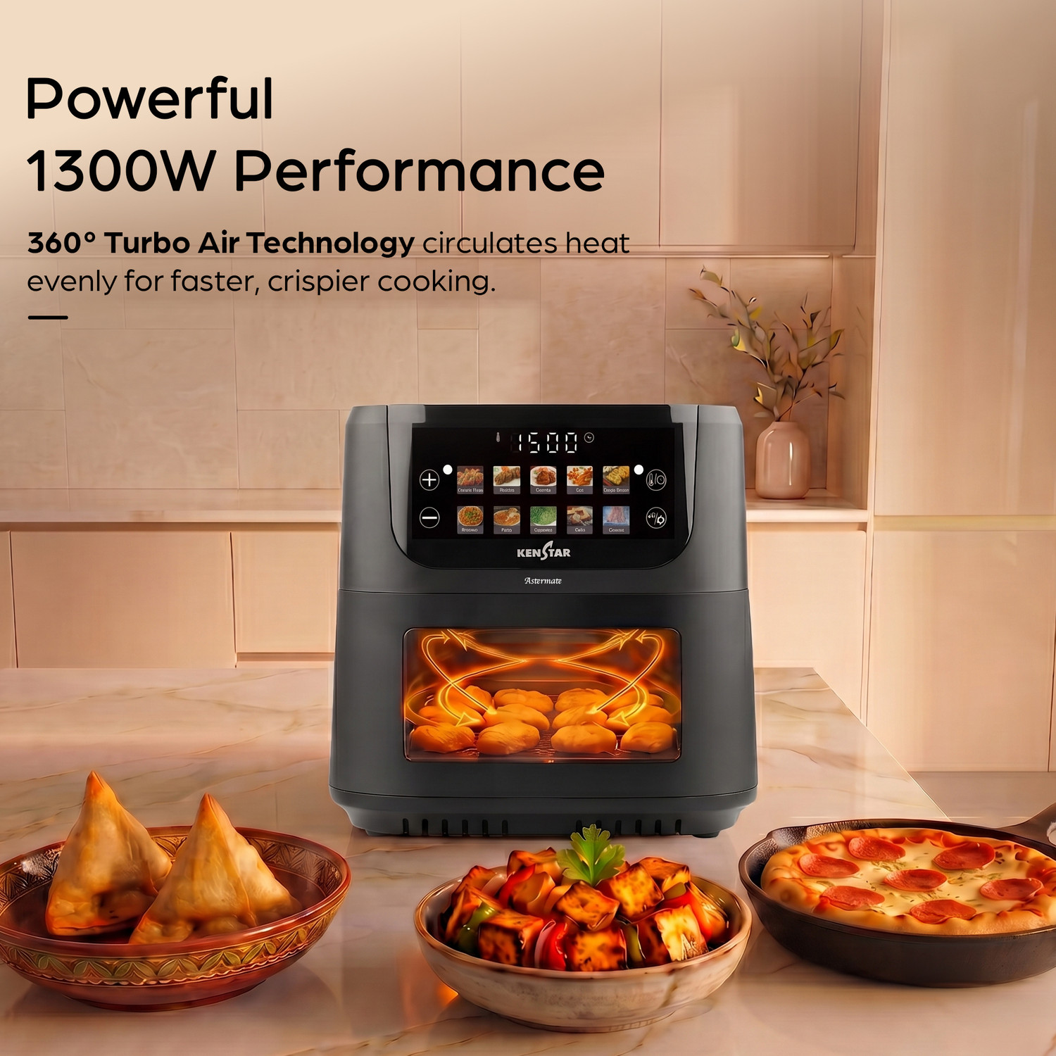 Image of Kenstar Aster Mate 5L with See Through Window Non-Stick Pan 2 Years Warranty Air Fryer
