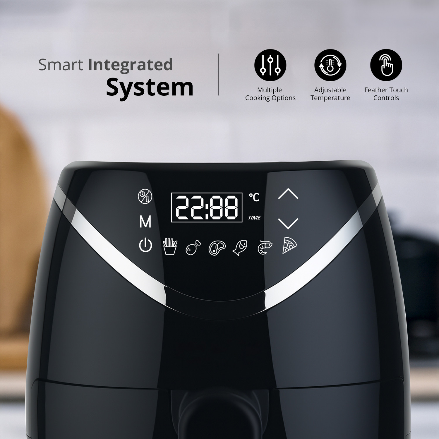 Image of iBELL Air Fryer 3.2L, 6 Preset Cooking Modes, Advanced Timer, Feather Touch Control Air Fryer