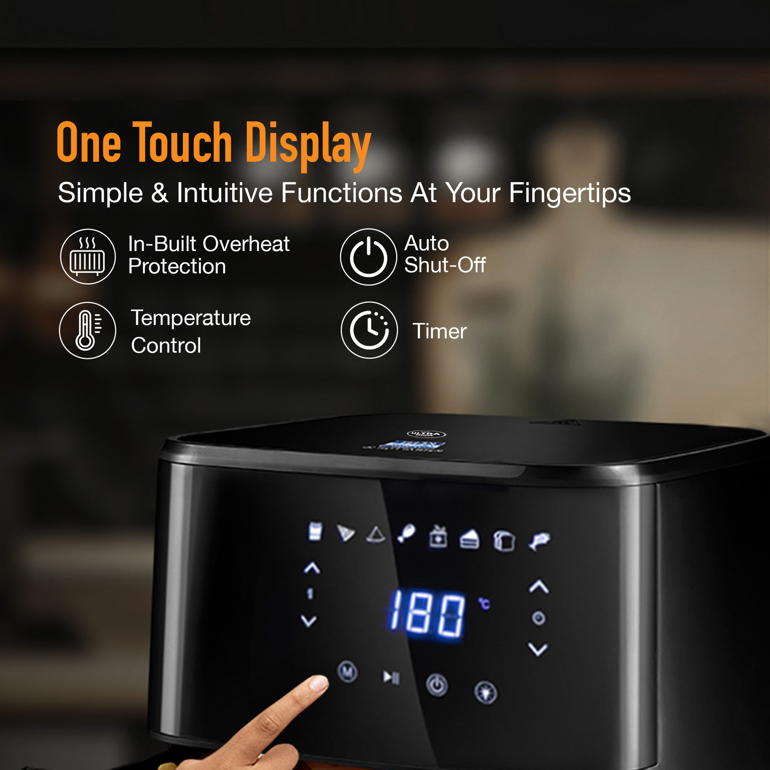 Image of KENT Ultra Digital Air Fryer 5L | Bake, Grill & Roast | Up to 80% Less Oil Usage | Air Fryer