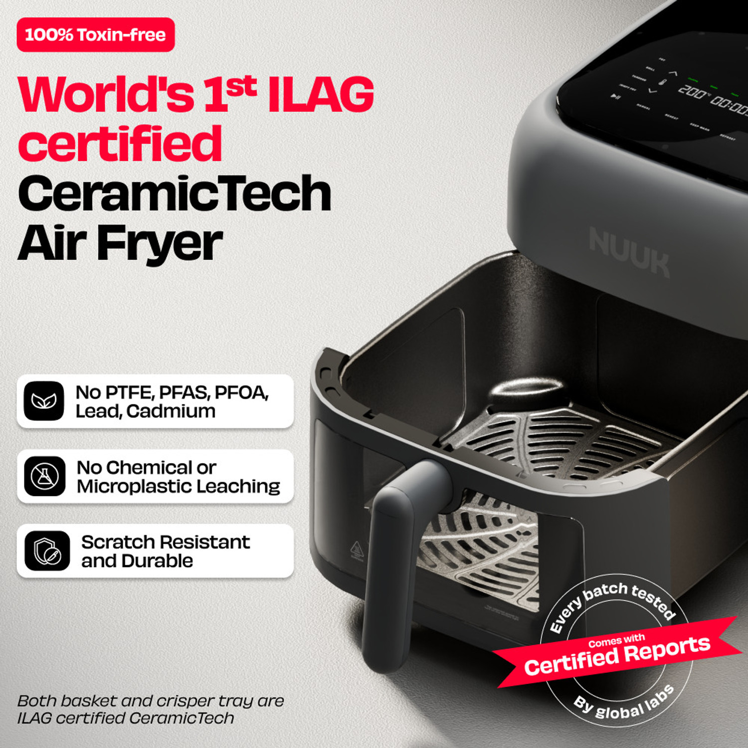 Image of Nuuk FT391237GYB ILAG certified by CeramicTech Air Fryer