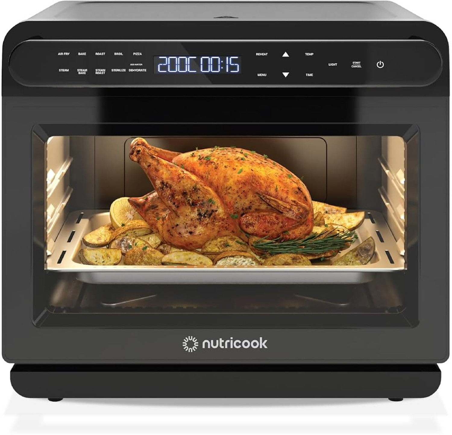 Image of Nutricook Steami X 24L Black (Steam + Air Fryer Oven) with 10-in-1 functions Air Fryer