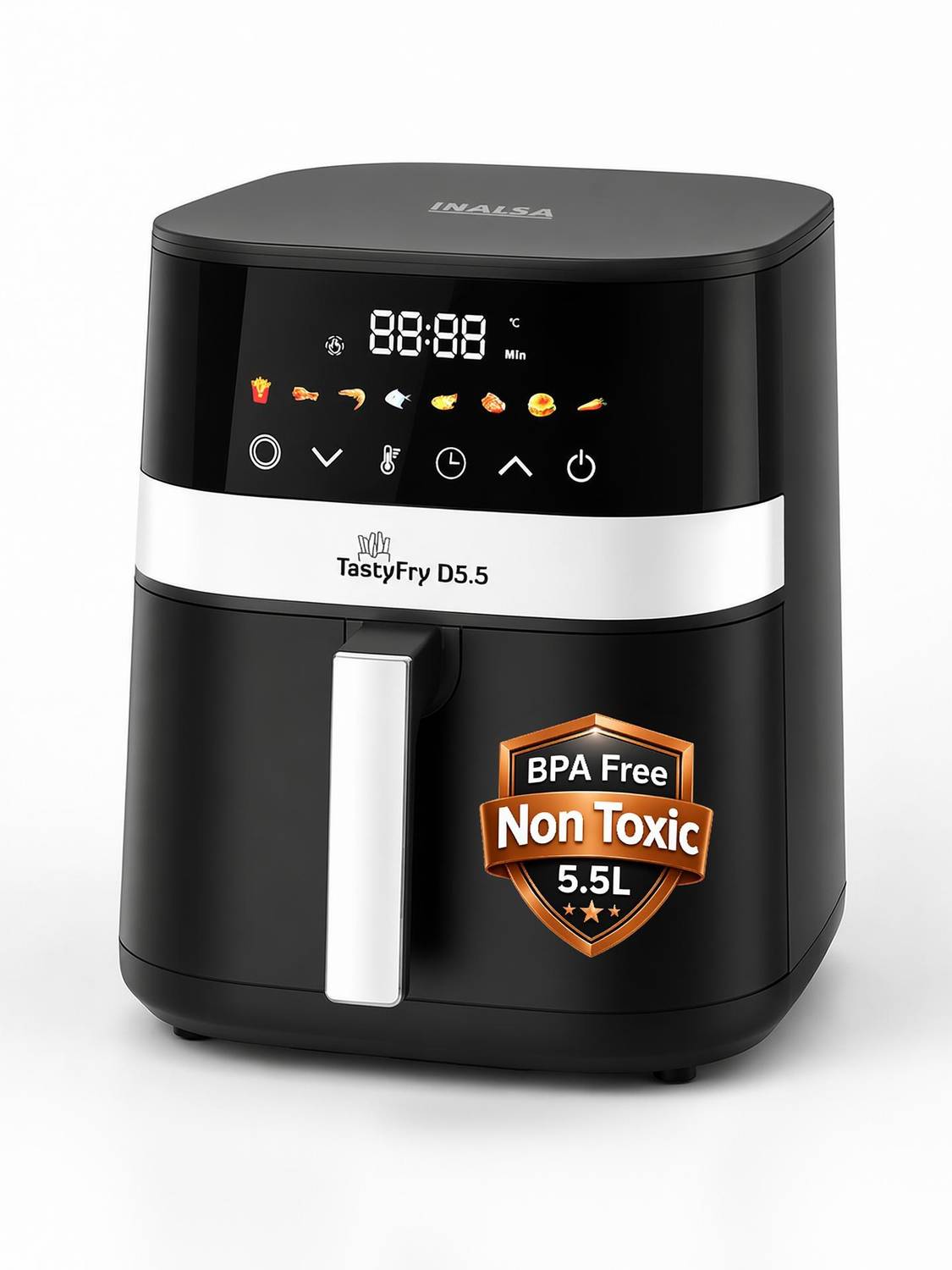 Tasty Fry D5.5 ,1400W,Air Crisp Technology,Air fry,Bake,Roast,Reheat,Dehydrate Air Fryer - Image 1