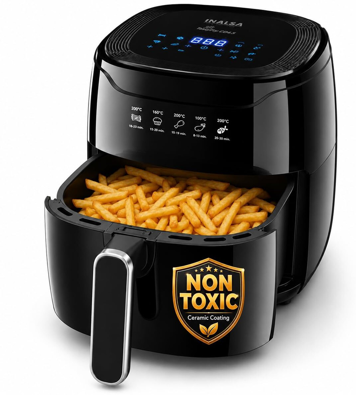 Image of Inalsa Tasty Fry CD,1400W,Non Toxic,Ceramic, AirCrisp Tech,Touch Screen Air Fryer