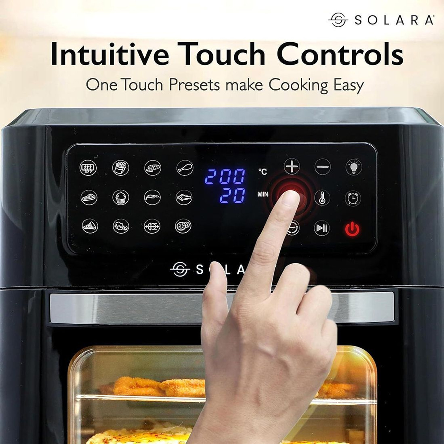 Image of Solara 12L Air Fryer Oven with 500ml 2-in-1 Glass Oil Sprayer, Set of 6 Silicone Basket Air Fryer