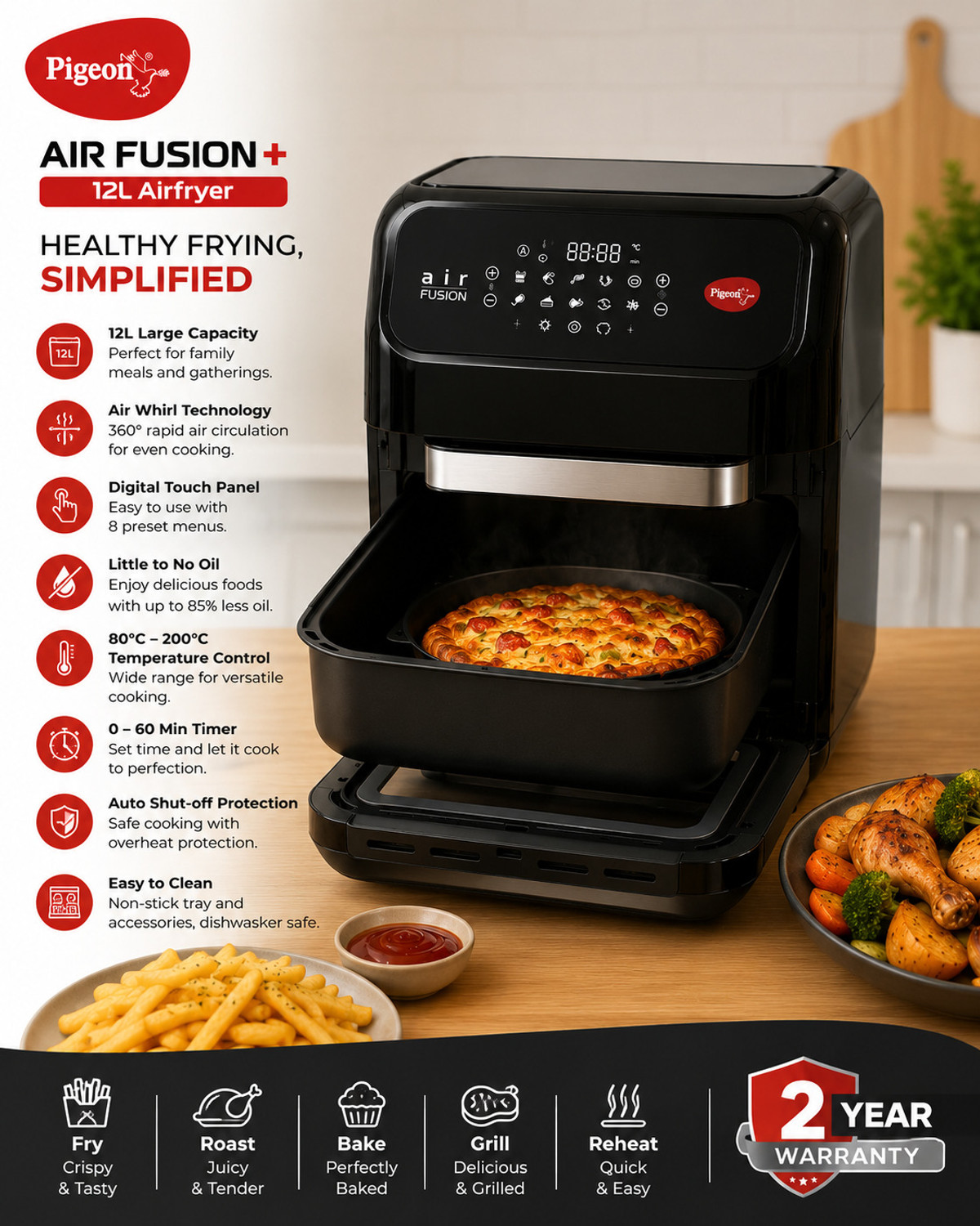 Image of Pigeon Airfusion 12L Air Fryer Oven Air Fryer