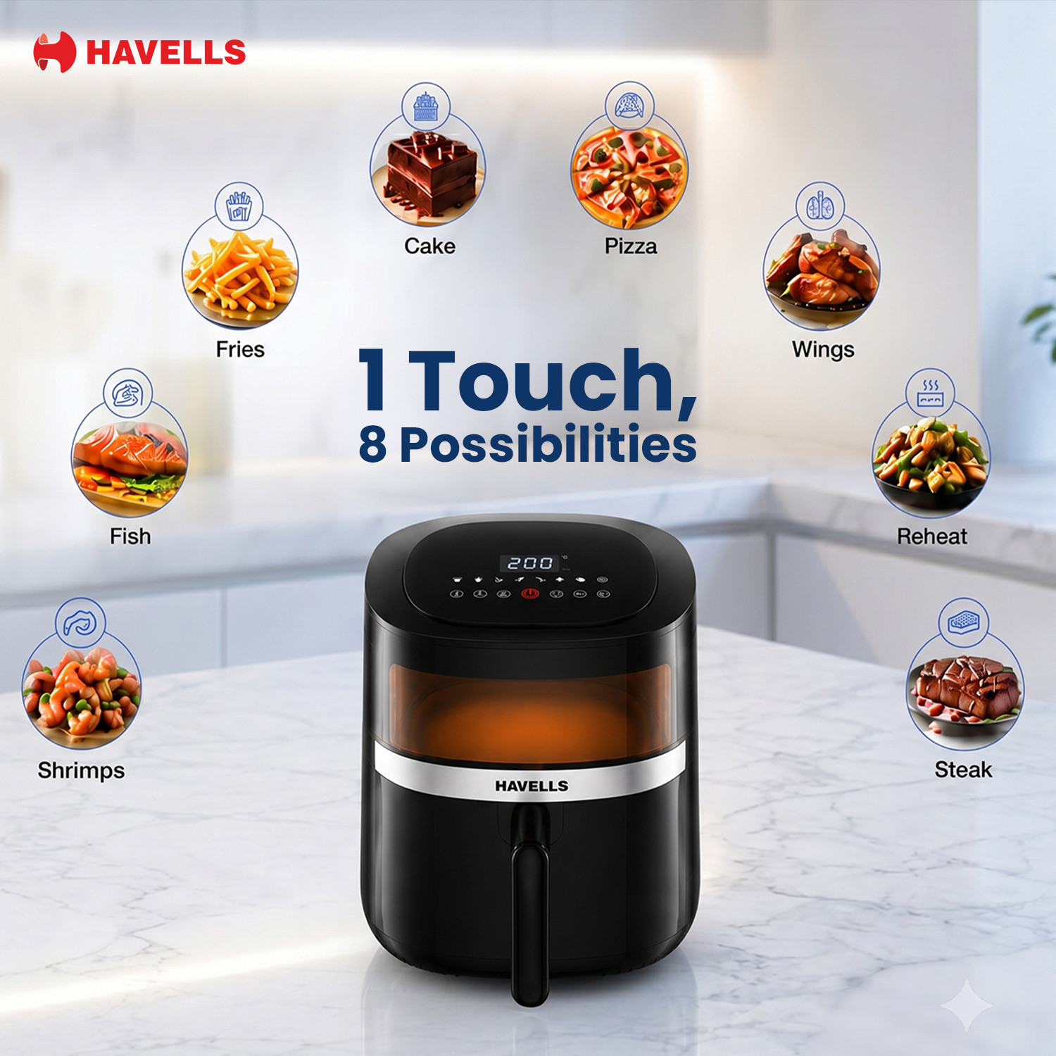 Image of HAVELLS Prolife Stellar Chef Digital Air Fryer