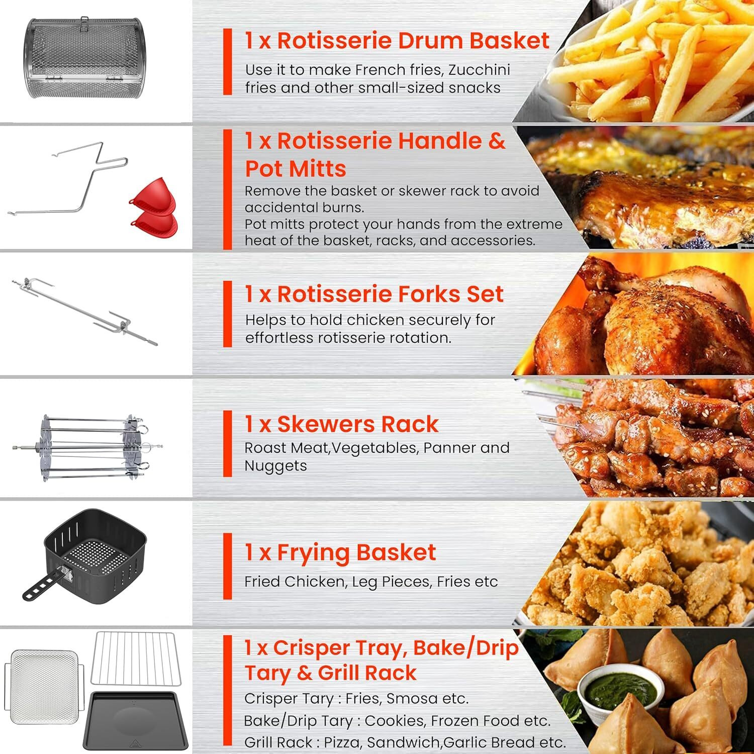 Image of Inalsa Crisp Pro 12 Air Fryer Oven|12L|1700W|Rotisserie&Convection|Fry,Bake,Grill,OTG Air Fryer