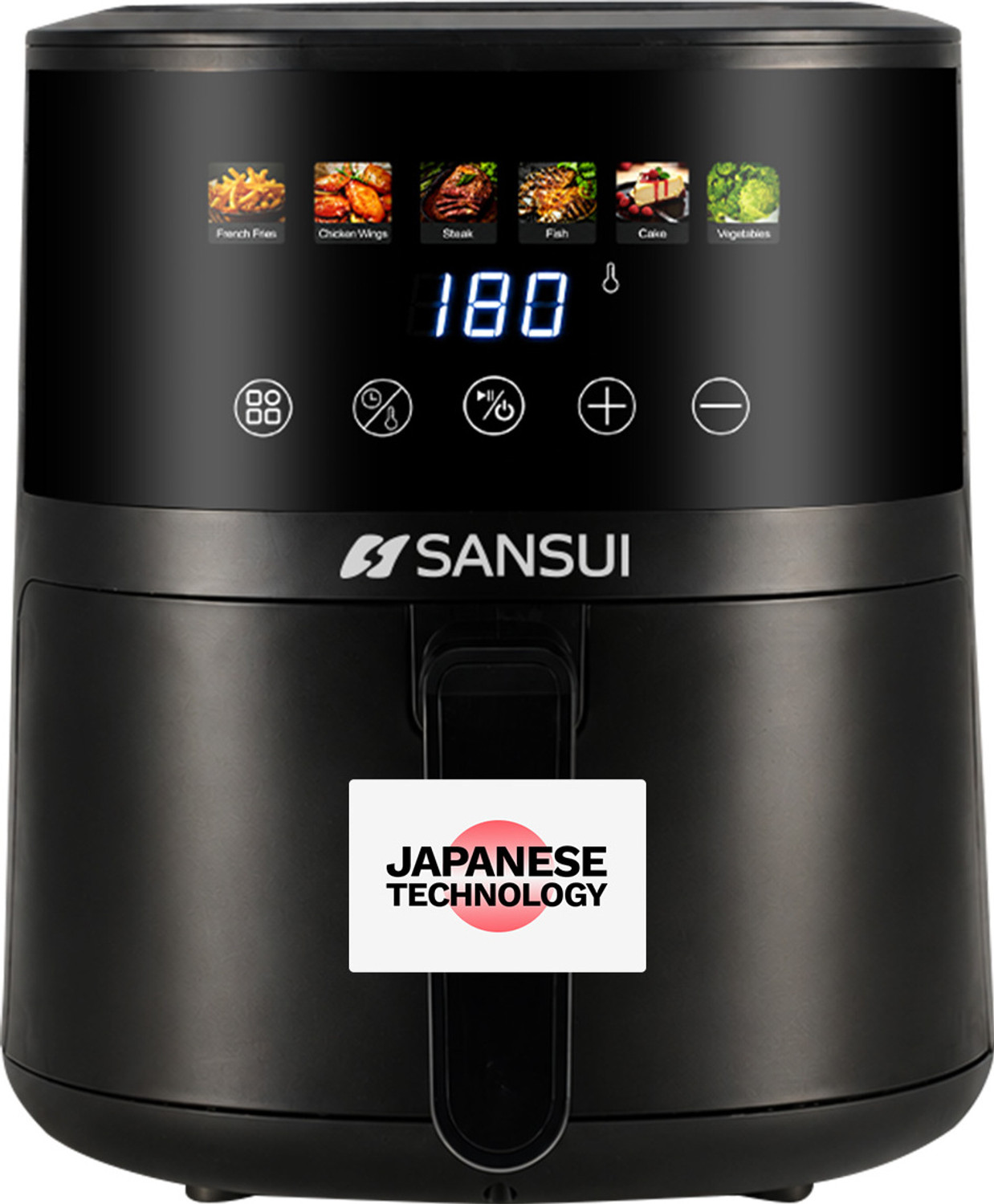 Image of Sansui Kurkura Magic 5L With 85% Less Oil Consumption, Digital Touchscreen with Color Display, Non-Stick Basket Air Fryer