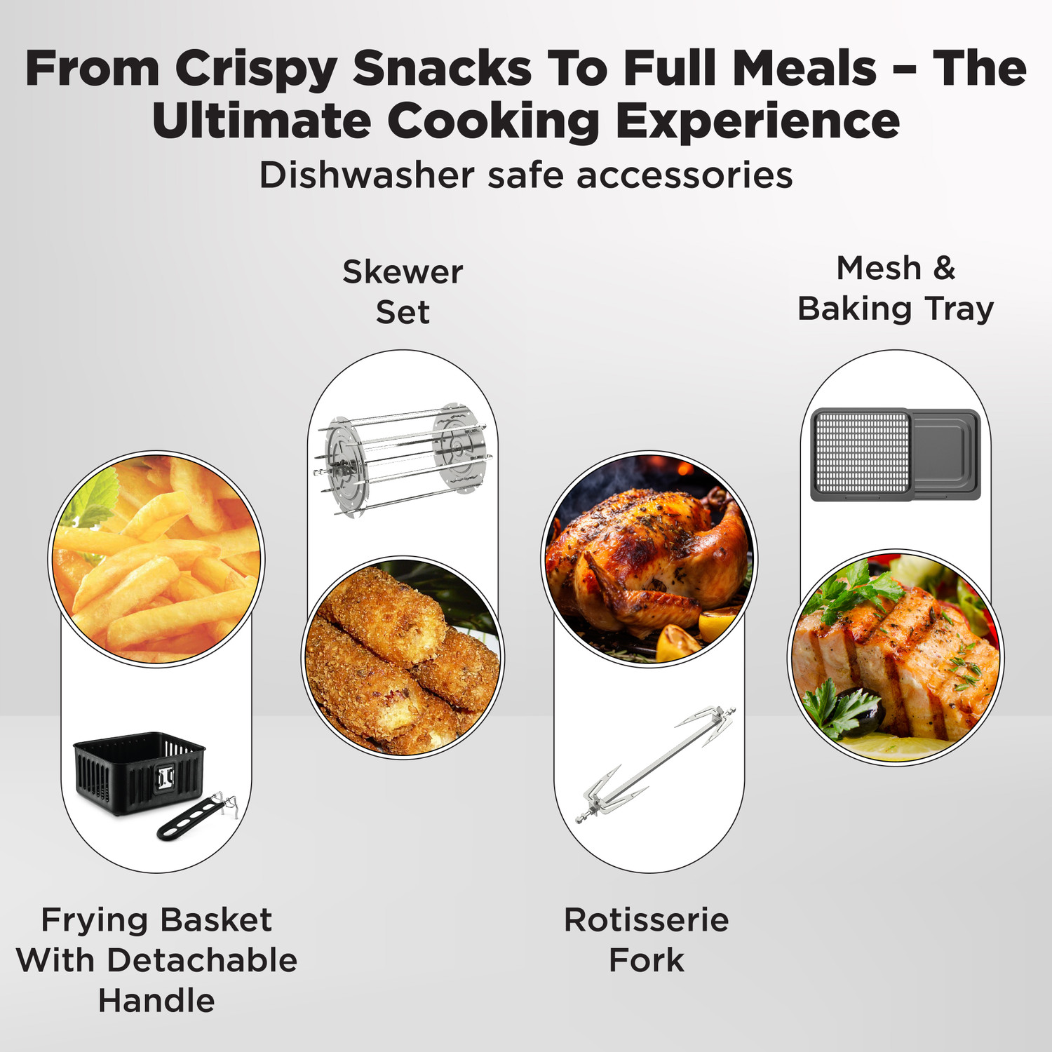 Image of Havells India GHCAFEFK170 Digital Touch Control14 Pre-SetsAerocrisp TechnologyIncludes Skewer Set,Rotisserie Fork,Mesh,Baking Tray Air Fryer