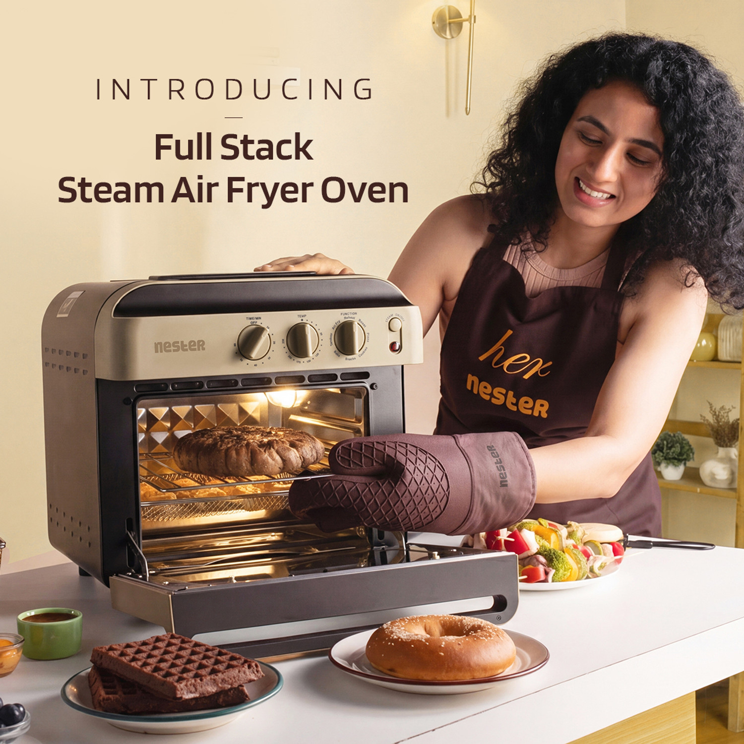 Image of NESTER Full Stack Steamlock SS430|2000W Multi-Function Air Fryer