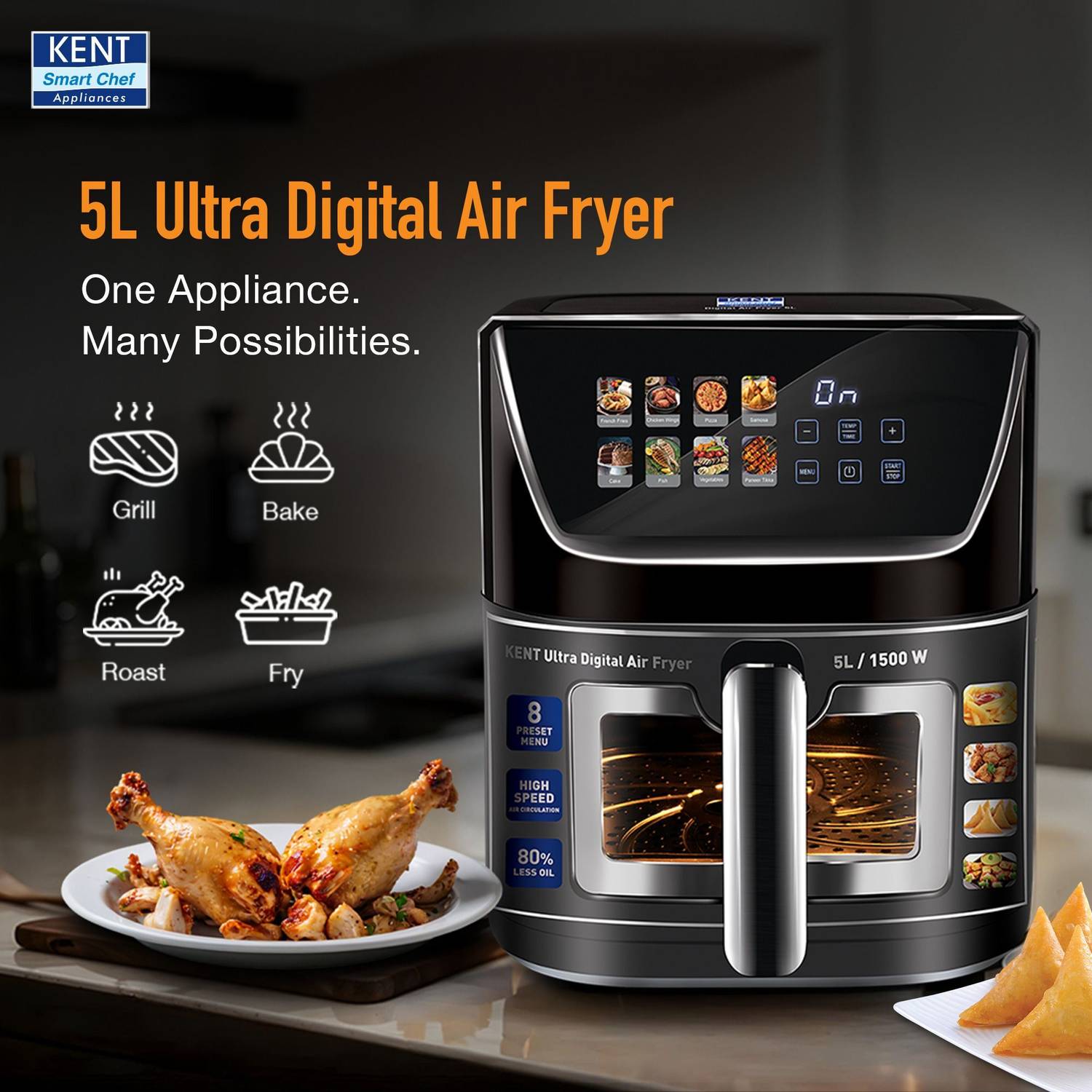KENT Ultra Digital Air Fryer 5L - Image 2