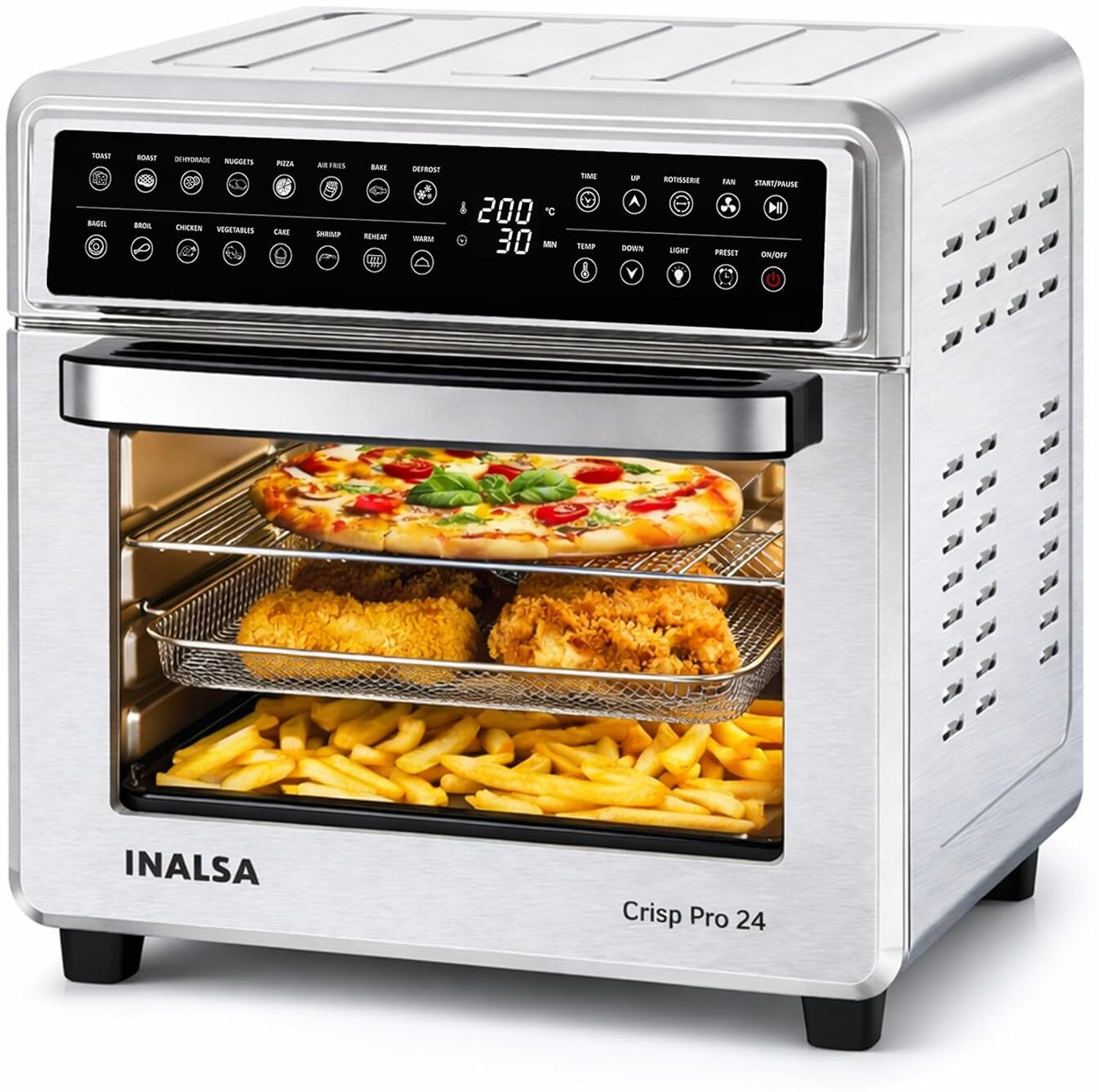 Image of Inalsa Crisp Pro 24 Air Fryer Oven|24L|1700W|Rotisserie,OTG,Convection Oven Air Fryer