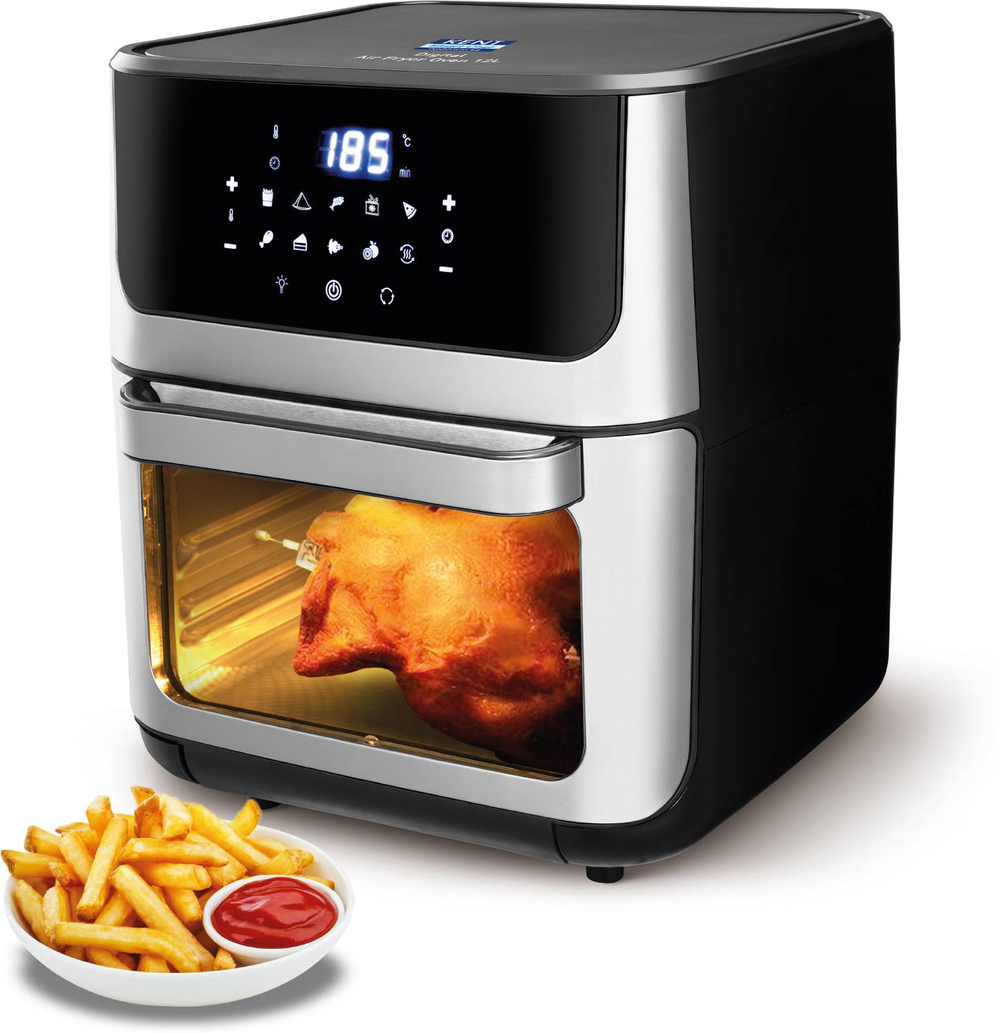 KENT Digital Air Fryer Oven 12L 1800W 360 Rapid Heat Circulat