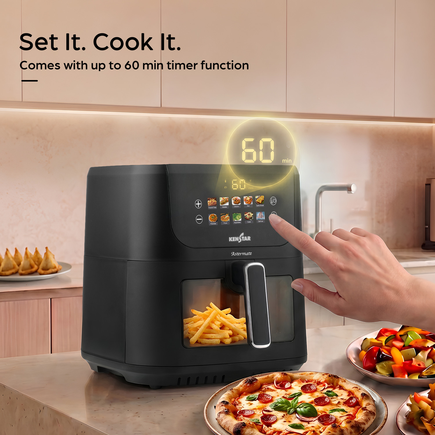 Image of Kenstar Aster Mate 9L with See Through Window Non-Stick Pan 2 Years Warranty Air Fryer