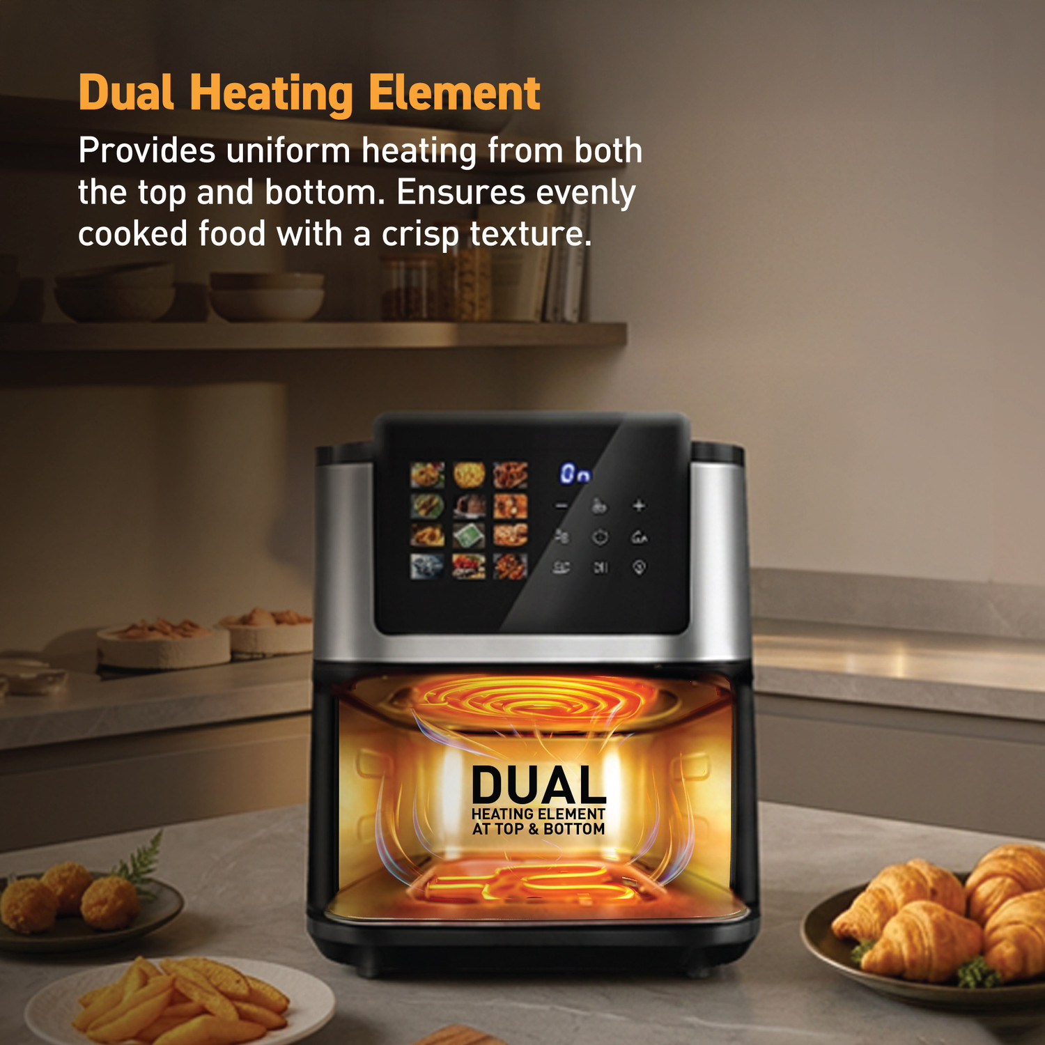 Image of KENT Digital Air Fryer 9L| 2200W |Bake,Grill&Roast|Up to 80% Less Oil Usage| Air Fryer