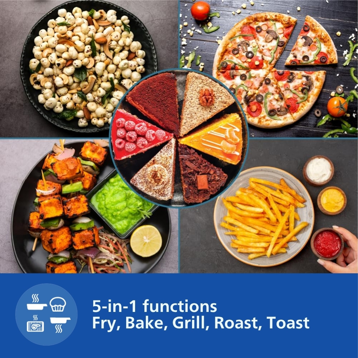 Image of PHILIPS HD9252 /90 with Touch Panel, uses up to 90% less fat, 7 Pre-set Menu, 1400W, 4.1 Ltr, with Rapid Air Technology Air Fryer