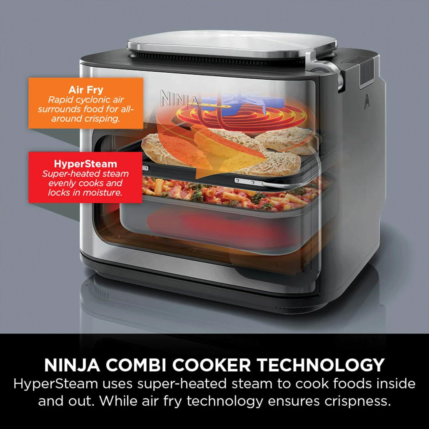 Image of Ninja SFP701IN Combi 14-in-1 Multi-Cooker-HyperSteam & Technology, Cooks 3 Family Meals Air Fryer