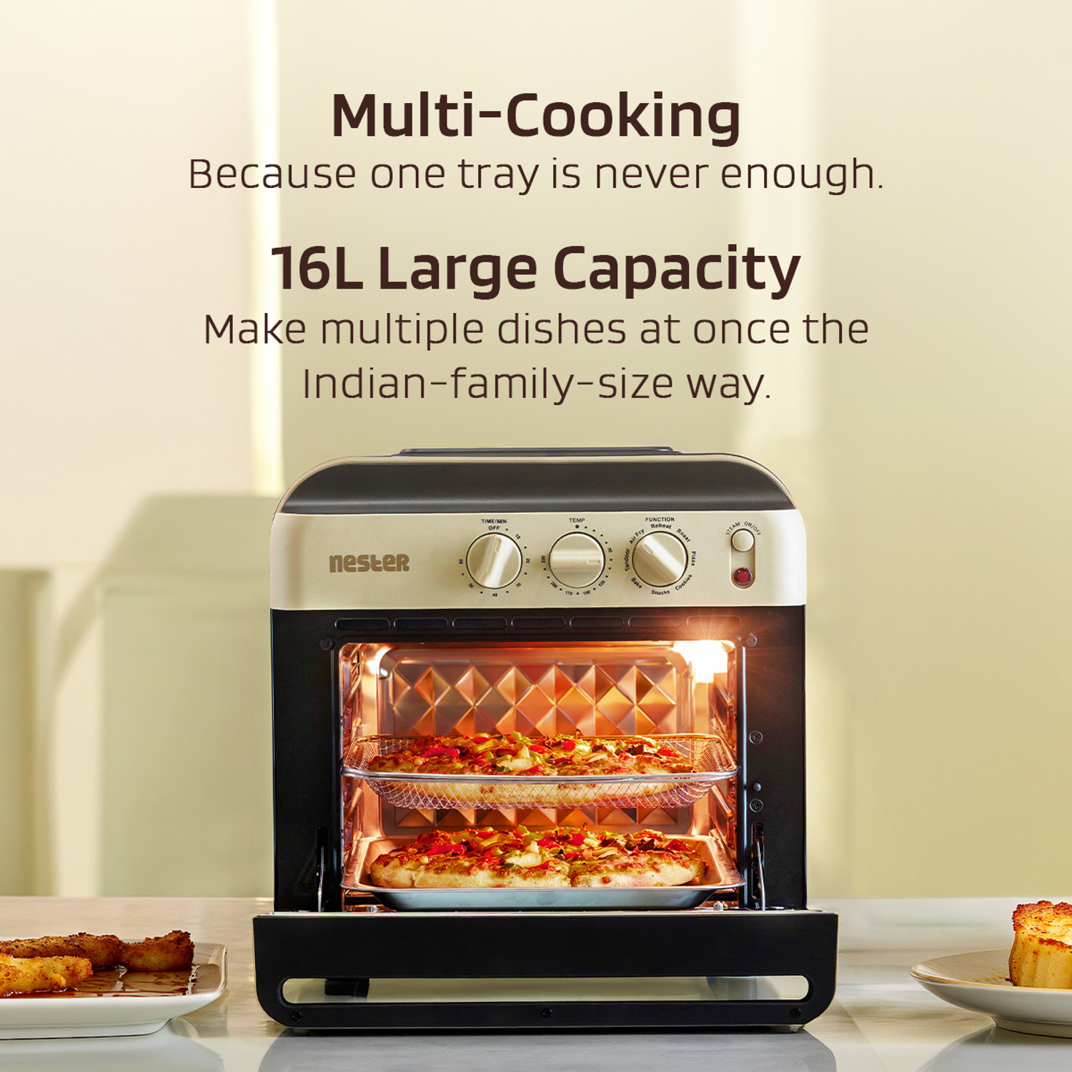 Image of NESTER Full Stack Steamlock SS430|2000W Multi-Function Air Fryer
