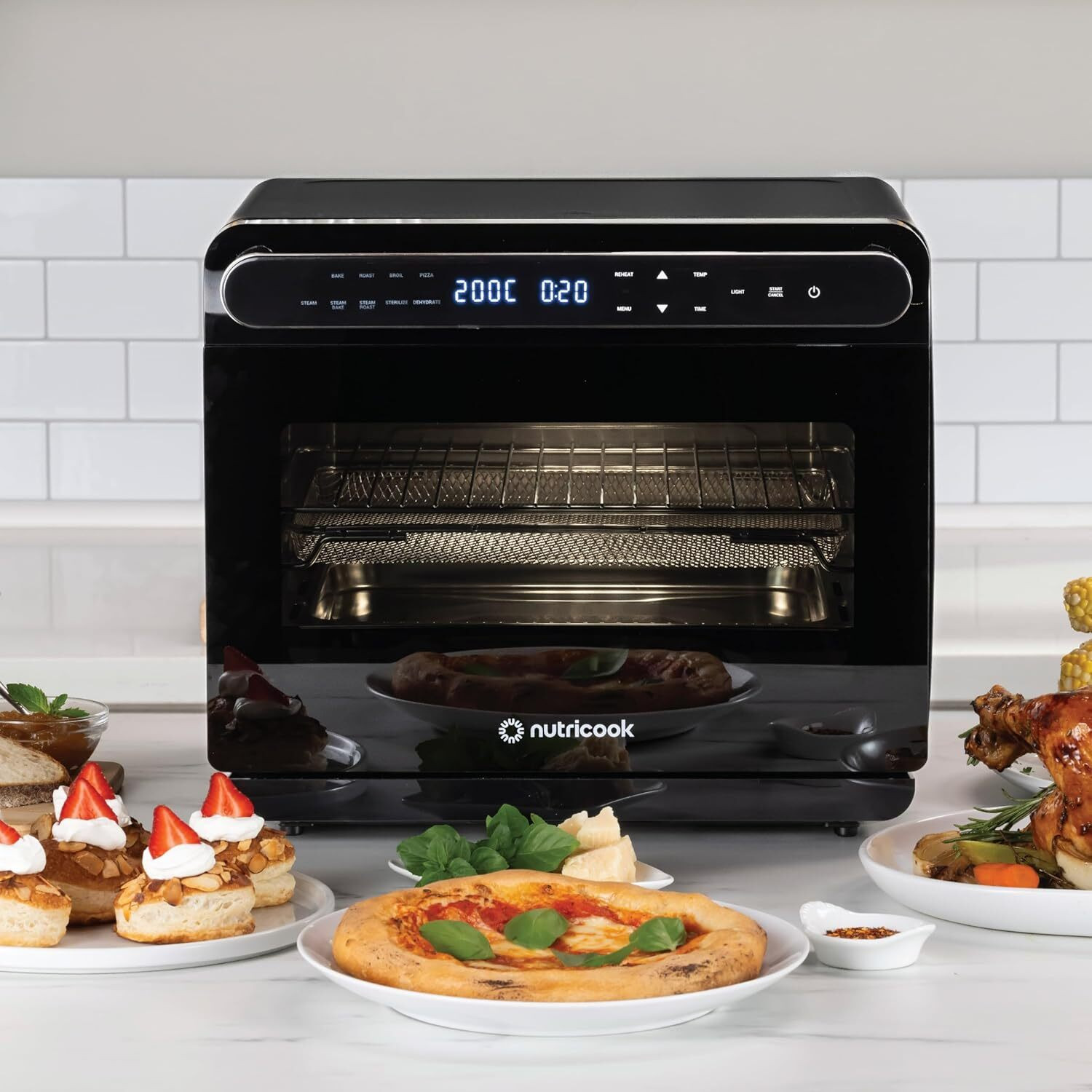 Image of Nutricook Steami X 24L Black (Steam + Air Fryer Oven) with 10-in-1 functions Air Fryer