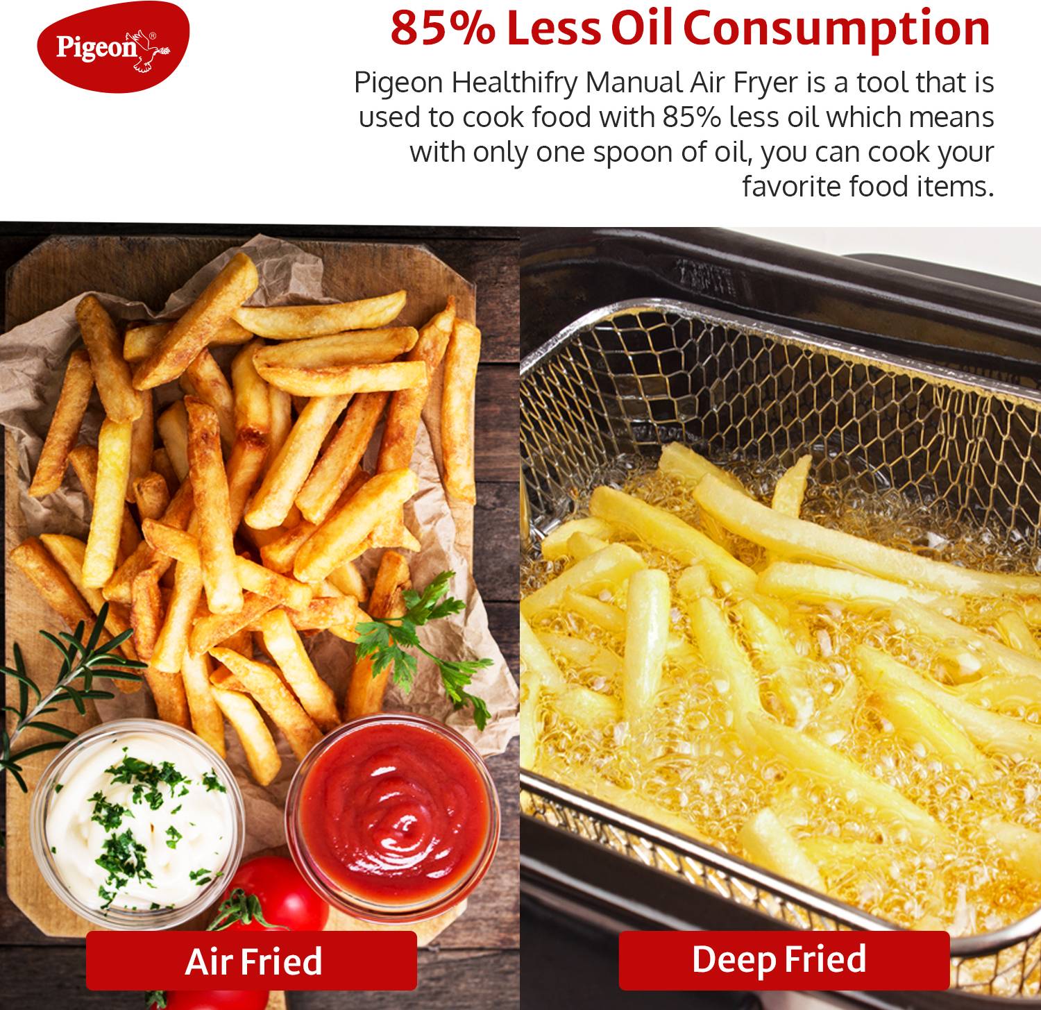 Pigeon Healthifry Manual 1200W Air Fryer (Green) - Image 2