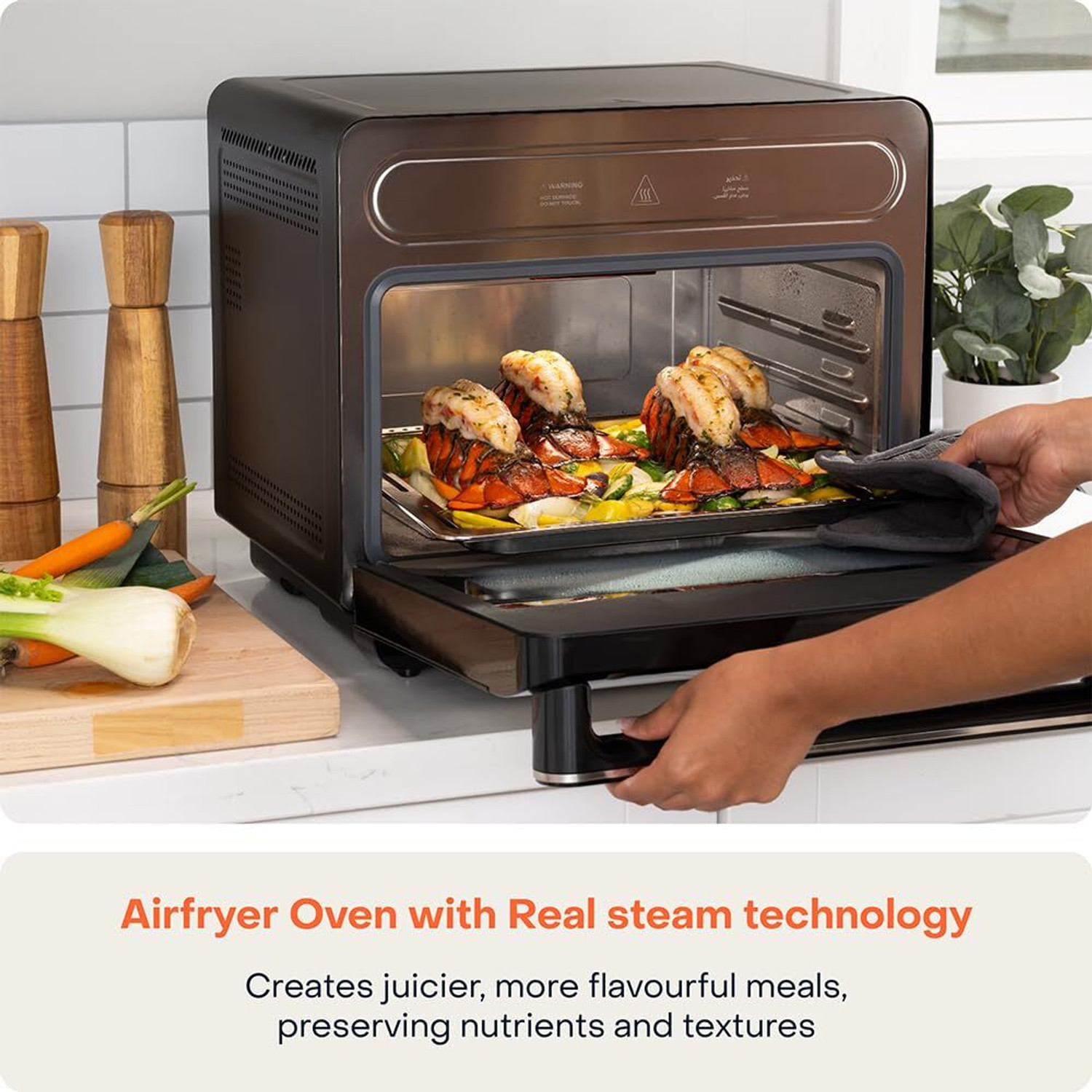 Image of Nutricook Steami X 24L Black (Steam + Air Fryer Oven) with 10-in-1 functions Air Fryer