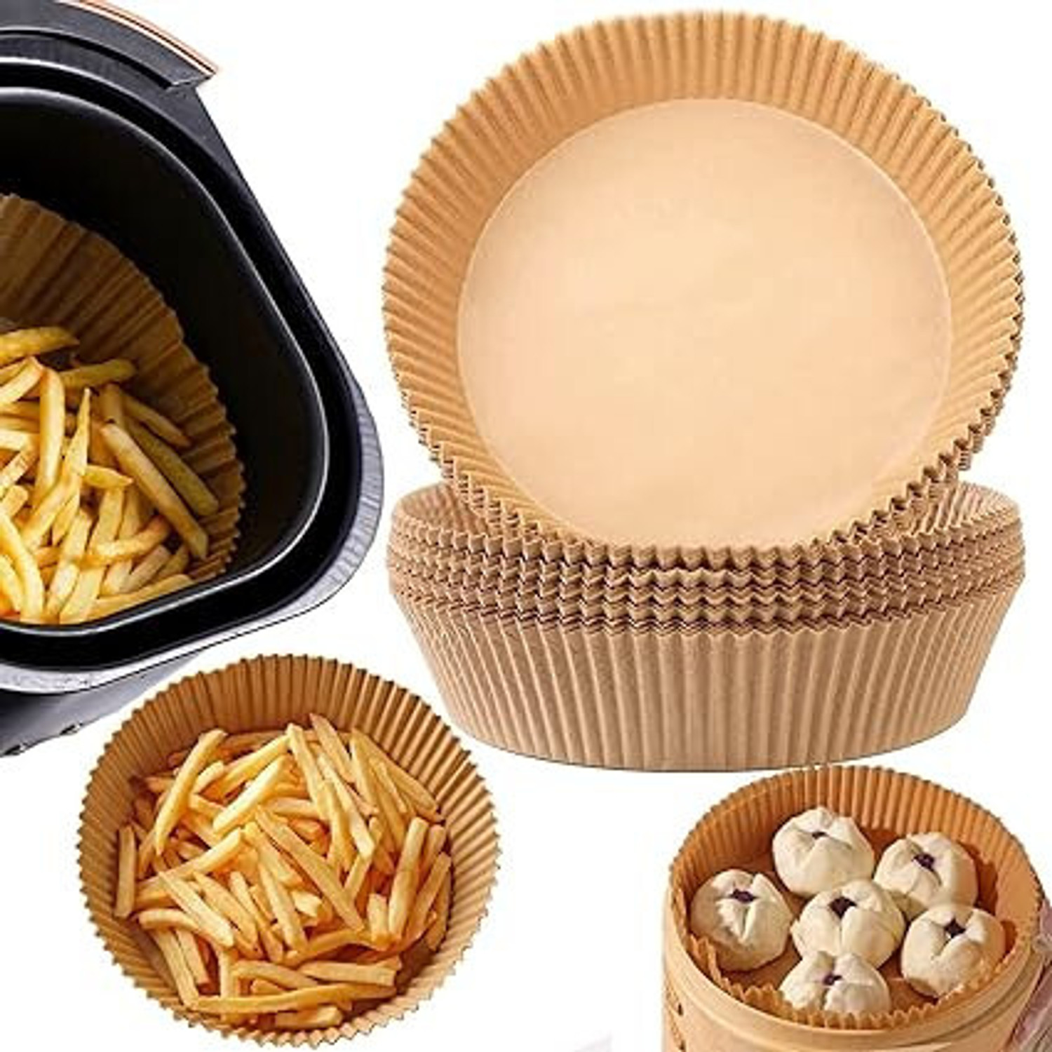 Image of TRODANCE 90pcs 16cm Air Fryer Paper Sheets Airfryer Tray