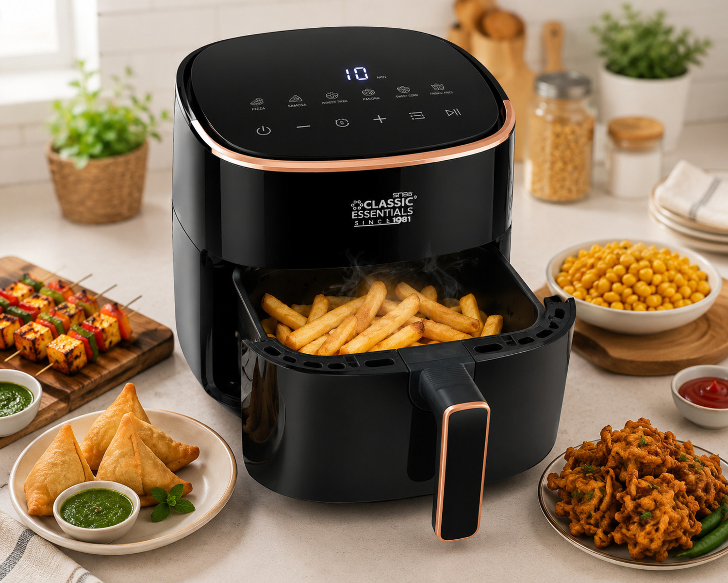 Image of Classic Essentials Digital Air Fryer | 360 Air Circulation | Non-Stick Basket | Less Oil Cooking Air Fryer