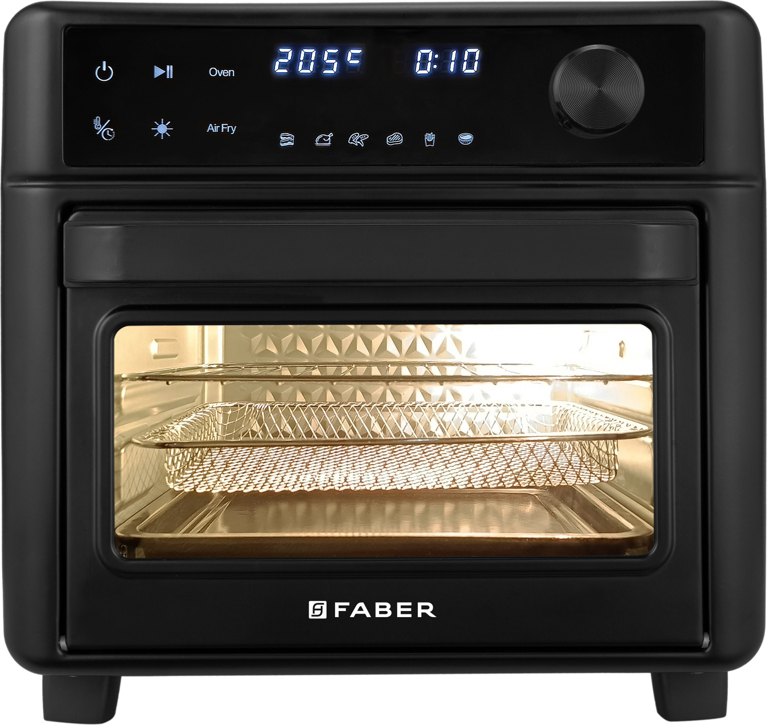 Image of FABER Air Fryer Oven 14L 1400W|View Window|12 Preset Programs|FAO FryMax 14D BK Air Fryer