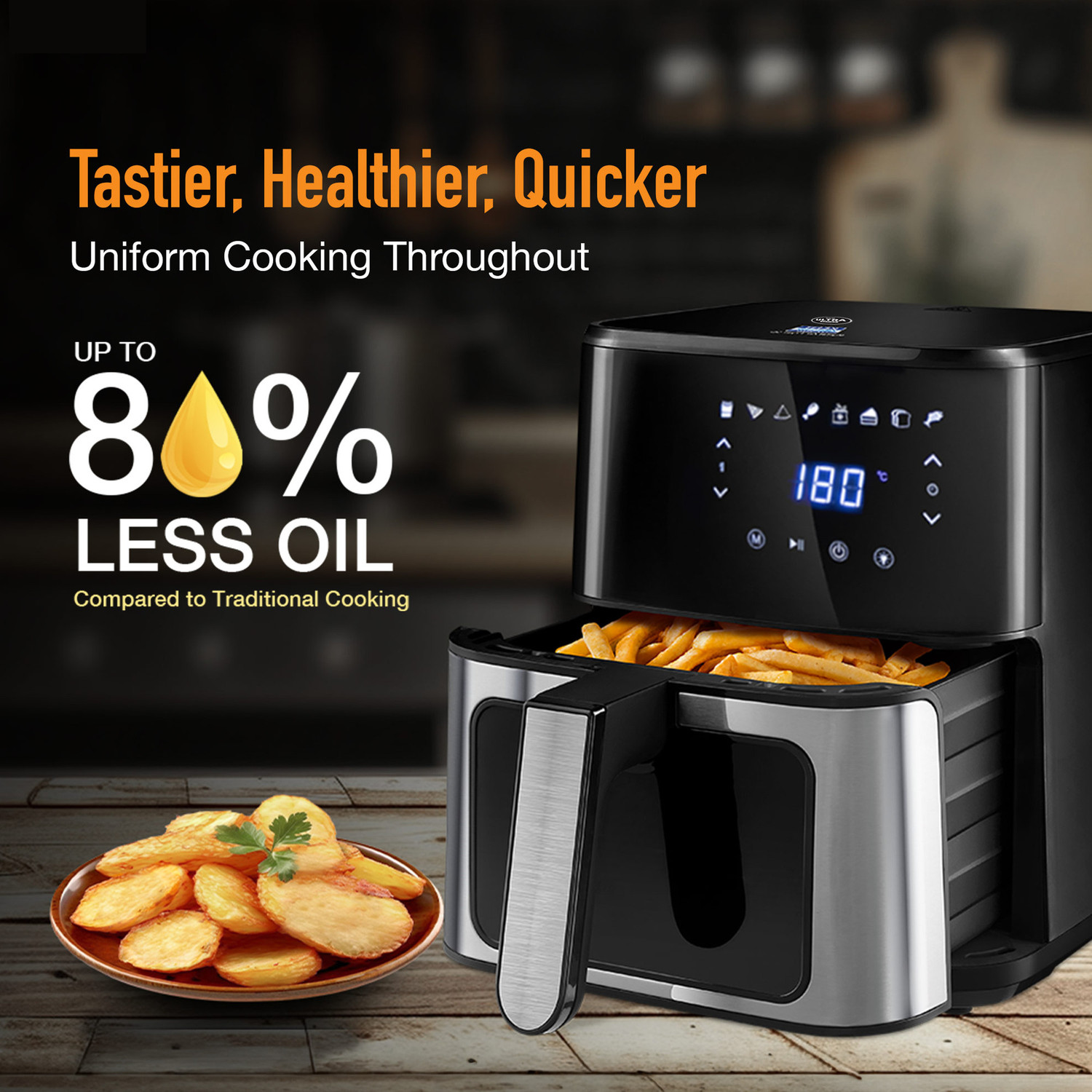 Image of KENT Ultra Digital Air Fryer 5L | Bake, Grill & Roast | Up to 80% Less Oil Usage | Air Fryer