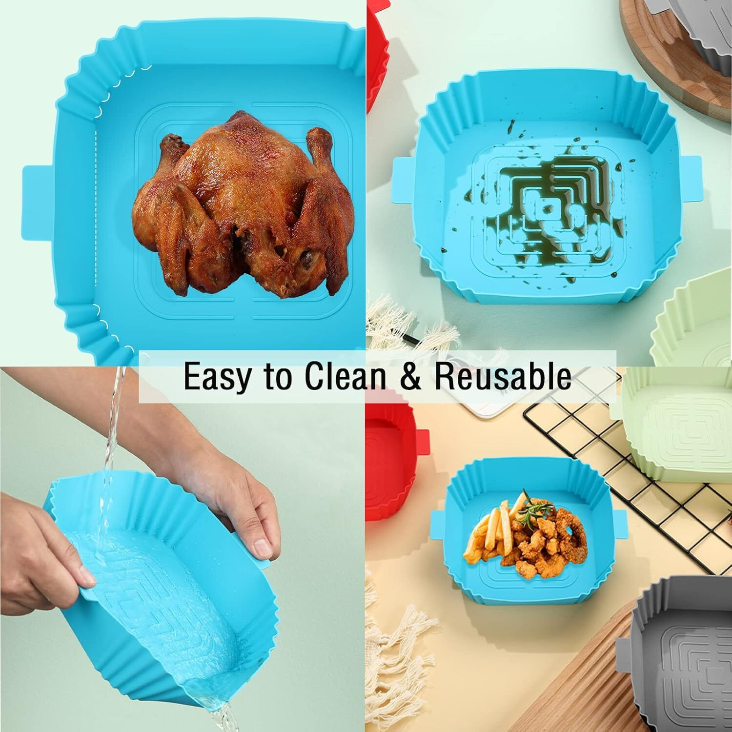 Image of Takositio Silicone Air Fryer Liner Air Fryer