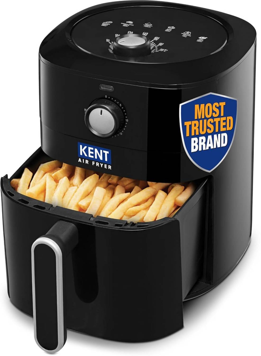 KENT Classic Hot Air Fryer 4L 1300 W | 80% Less Oil | Instant Electric Air Fryer | Auto Cut Off | Fry, Grill, Roast, Steam, and Bake Air Fryer