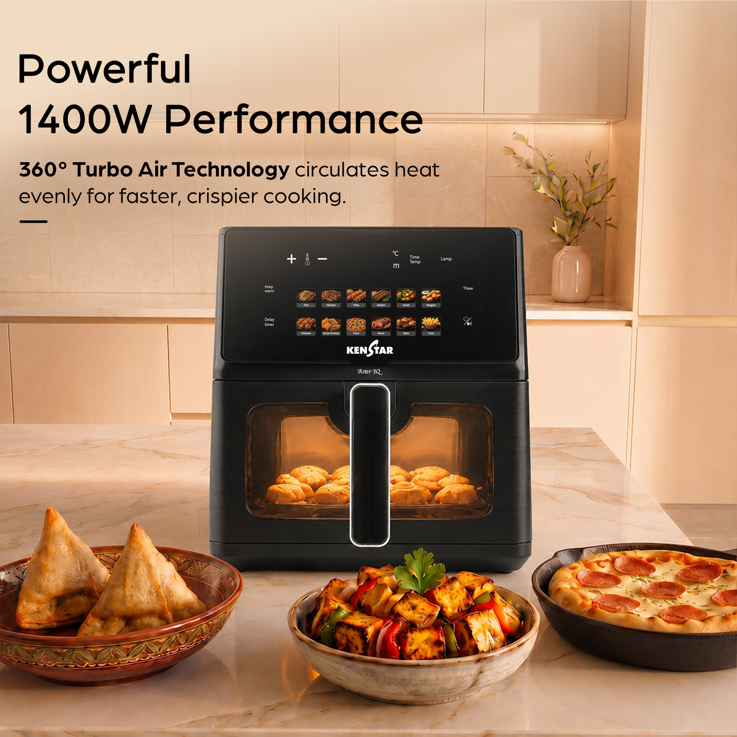 Image of Kenstar Aster IQ See Through Window, Non-Stick Pan Air Fryer