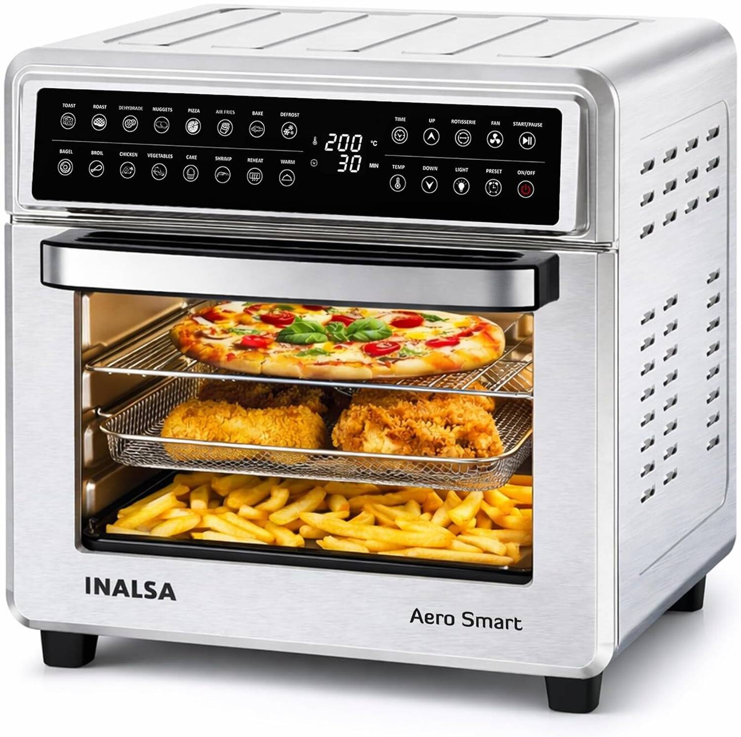 Inalsa Aero Smart Oven 1700W |16 Preset Programs | Rotisserie & Convection Function Air Fryer — Air Fryers