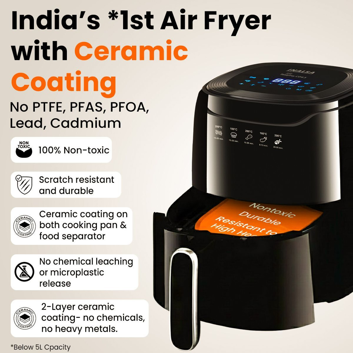 Image of Inalsa Tasty Fry CD 4.5 Air Fryer