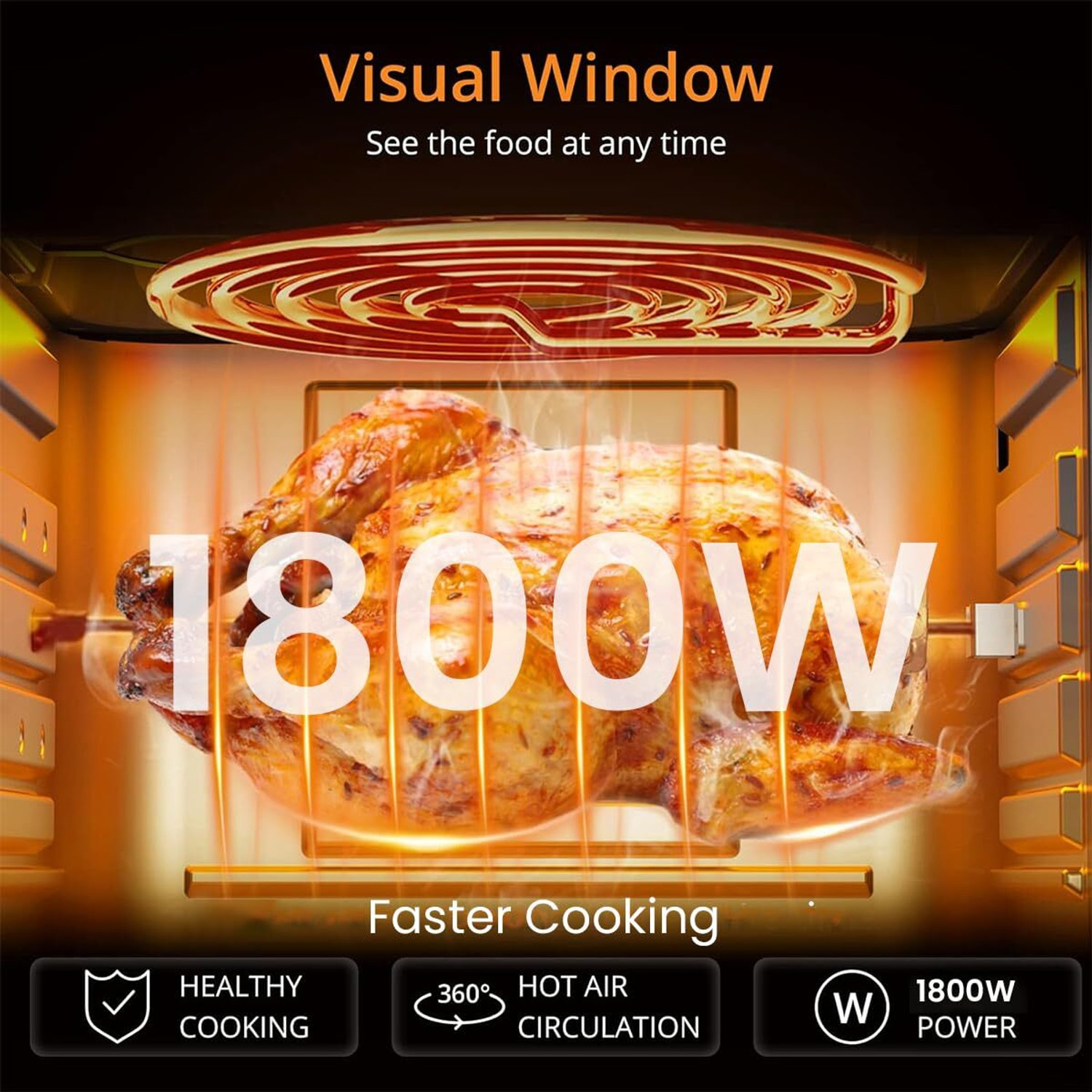 Image of Inalsa Aero Crisp16 Oven,1800W,12-in-1 Functions,Fry,Bake,Grill,Dehydrate,Roast& Reheat Air Fryer