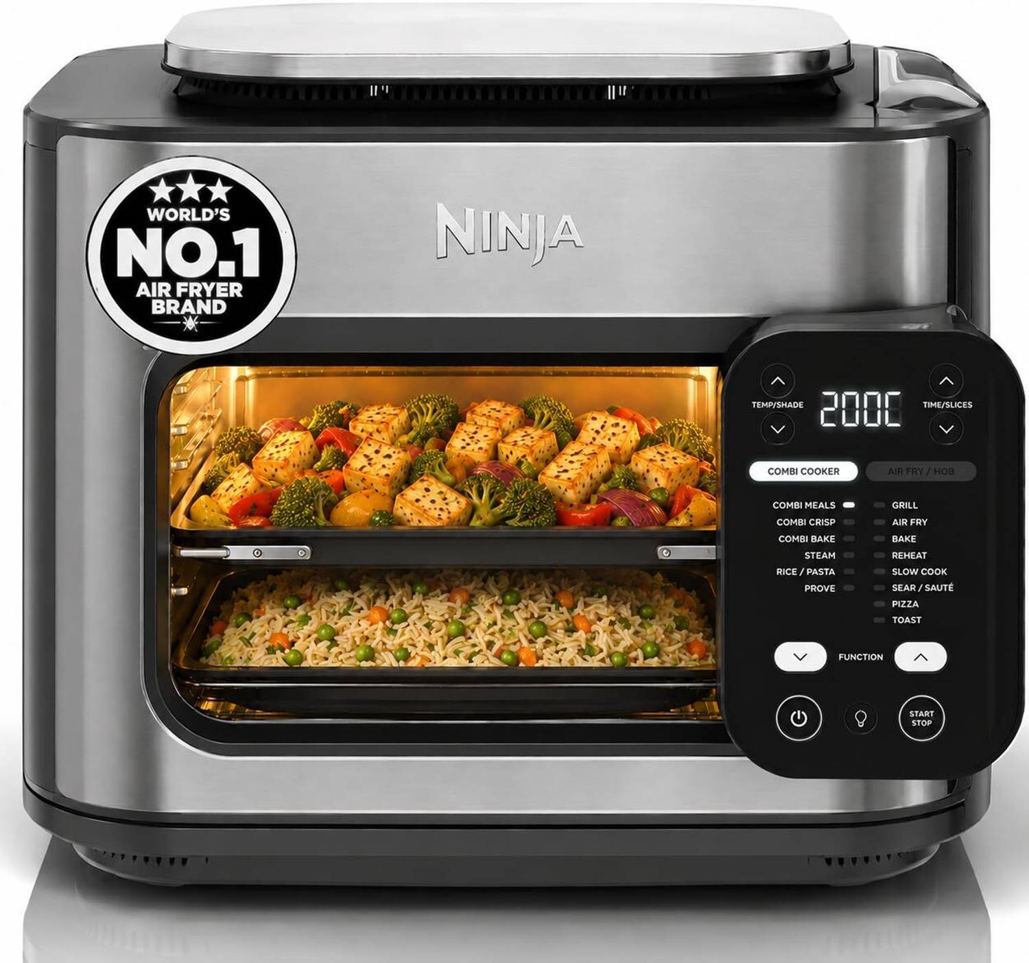 Ninja SFP701IN Combi 14-in-1 Multi-Cooker–HyperSteam & Technology, Cooks 3 Family Meals Air Fryer (12.5 L)