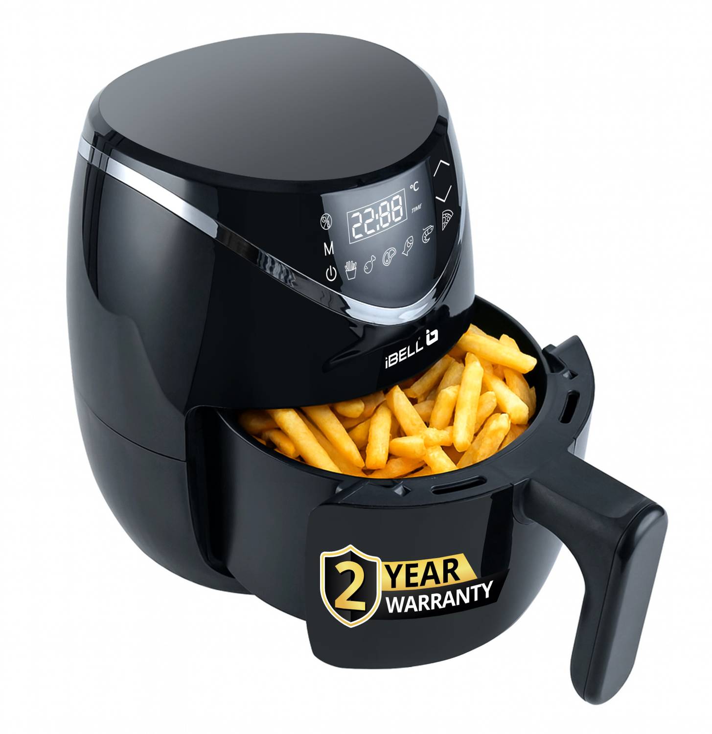 iBELL AEROFRY300 6 Preset Cooking Modes Feather Touch Adjustable temperature Control Air Fryer — Air Fryers